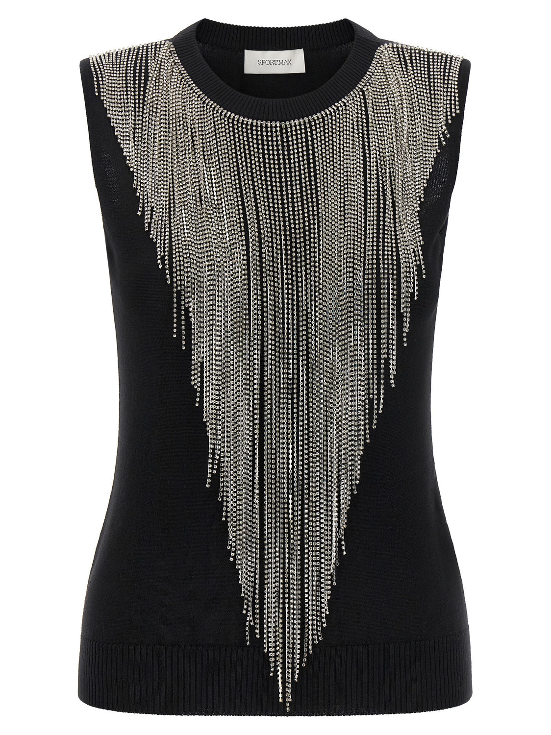 Black Virgin Wool Tank Tops