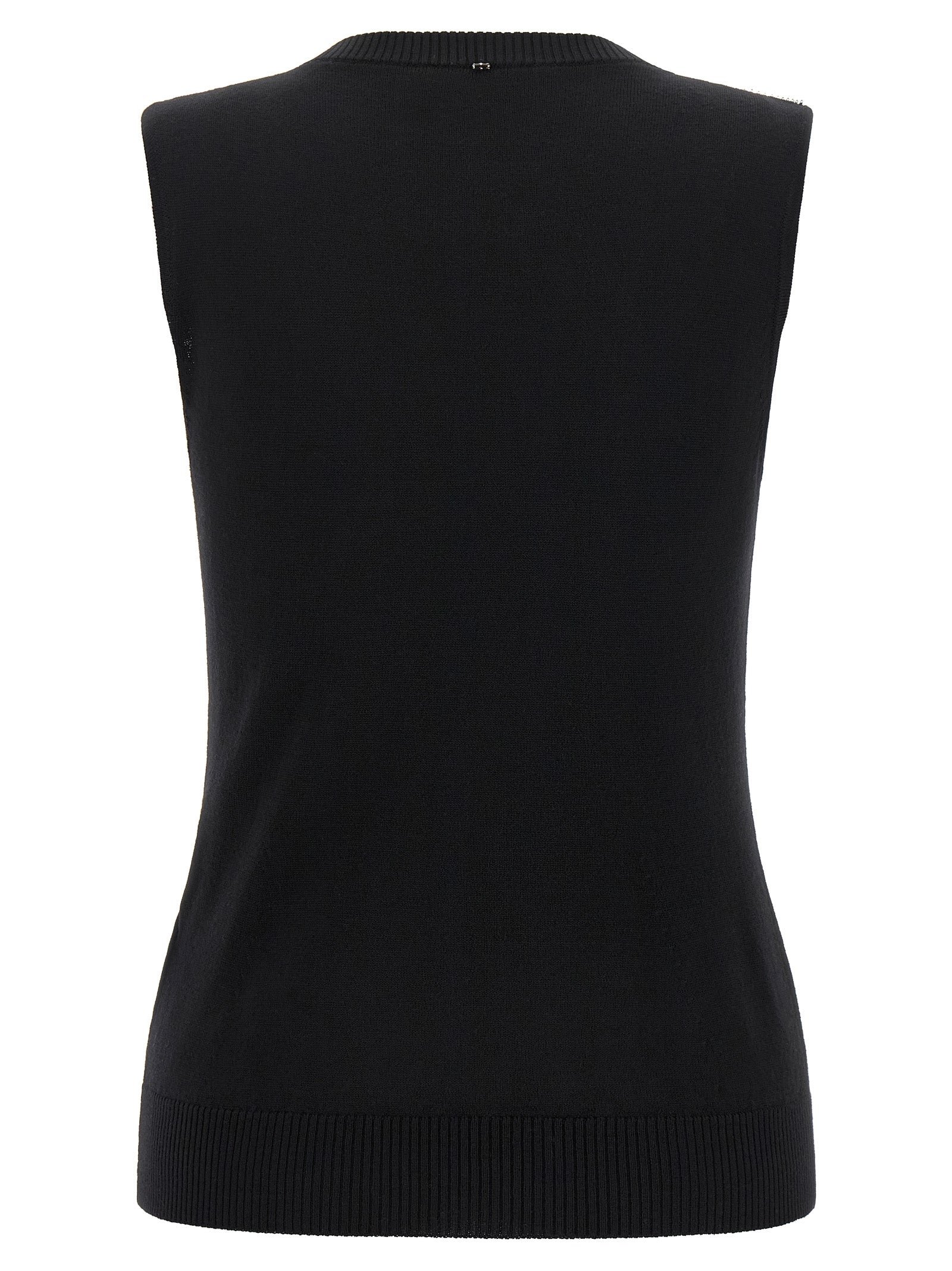 Black Virgin Wool Tank Tops