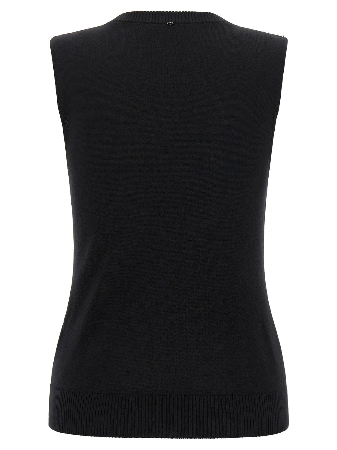 Black Virgin Wool Tank Tops