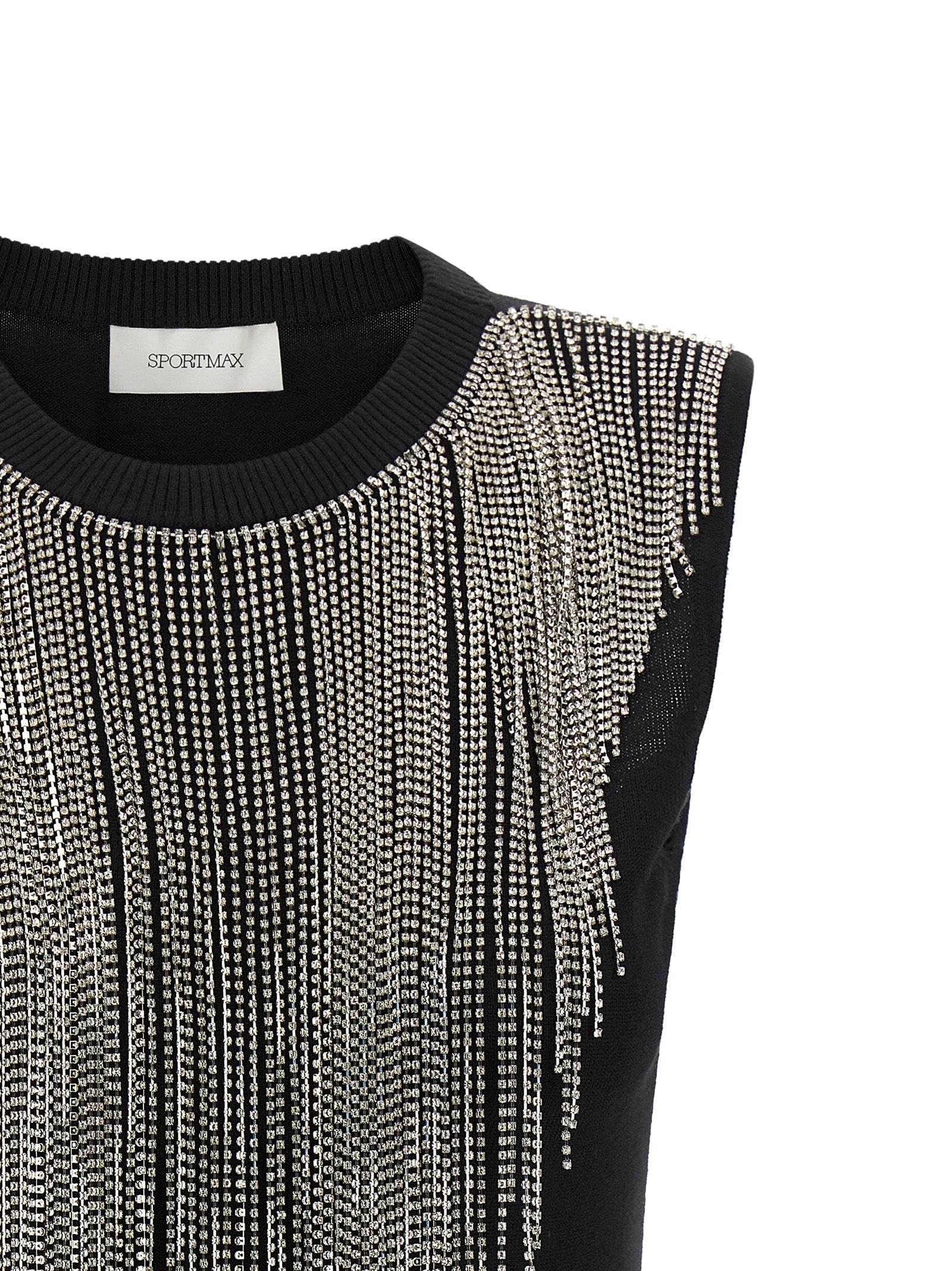 Black Virgin Wool Tank Tops