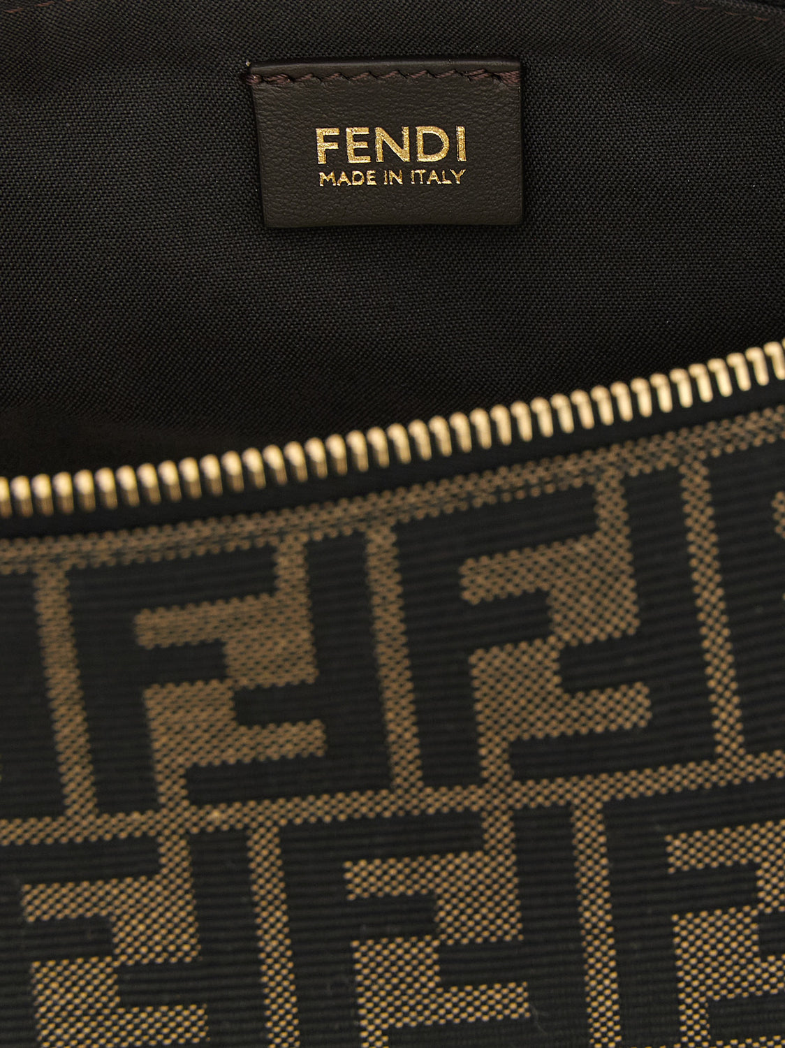 Brown Polyester Clutch Bag