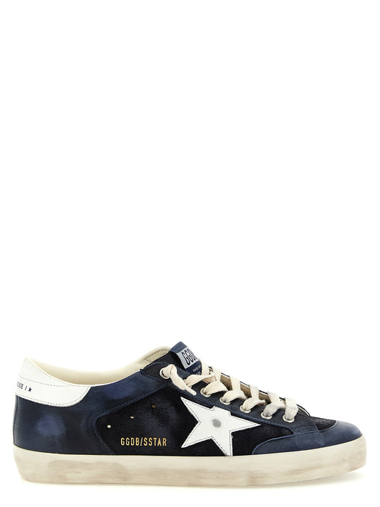 Blue Cowhide Low Top Sneakers