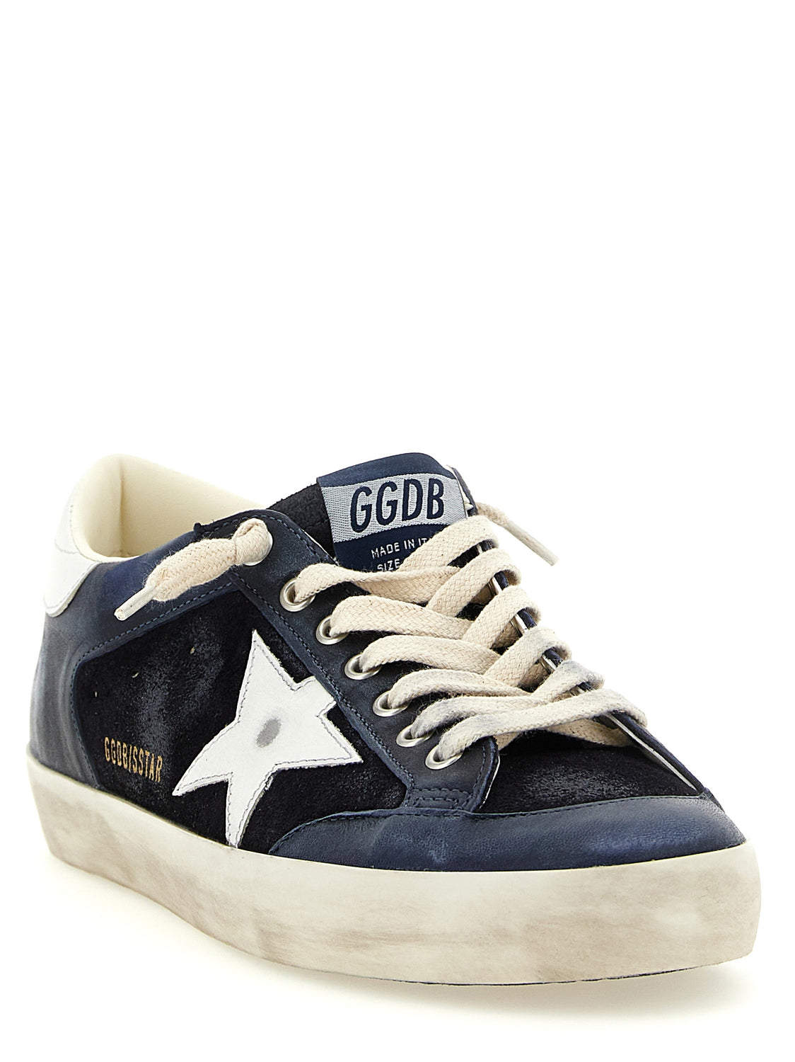 Blue Cowhide Low Top Sneakers