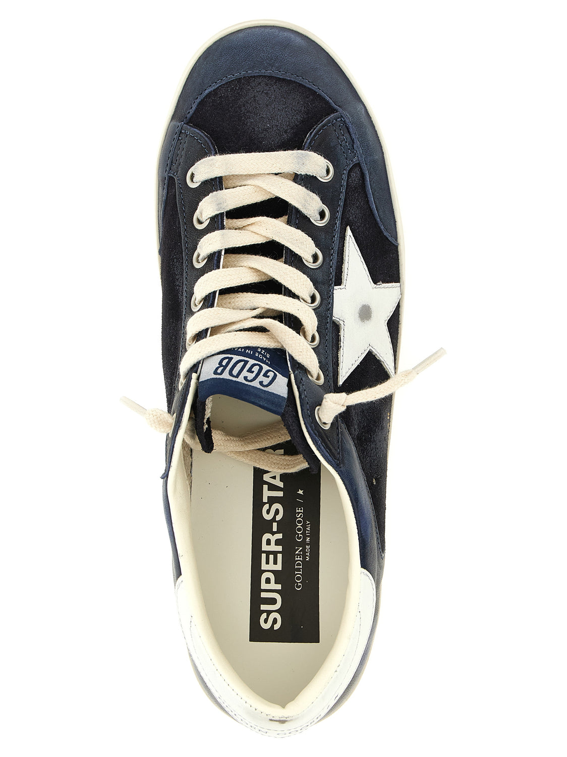 Blue Cowhide Low Top Sneakers
