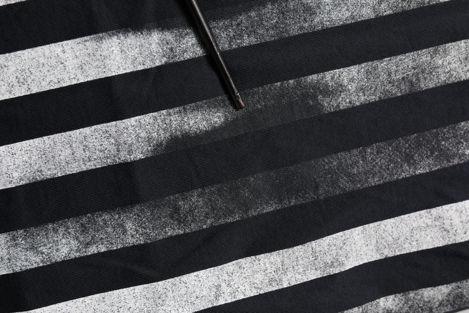 Blue Striped Print Cotton Crew Neck  T-shirt