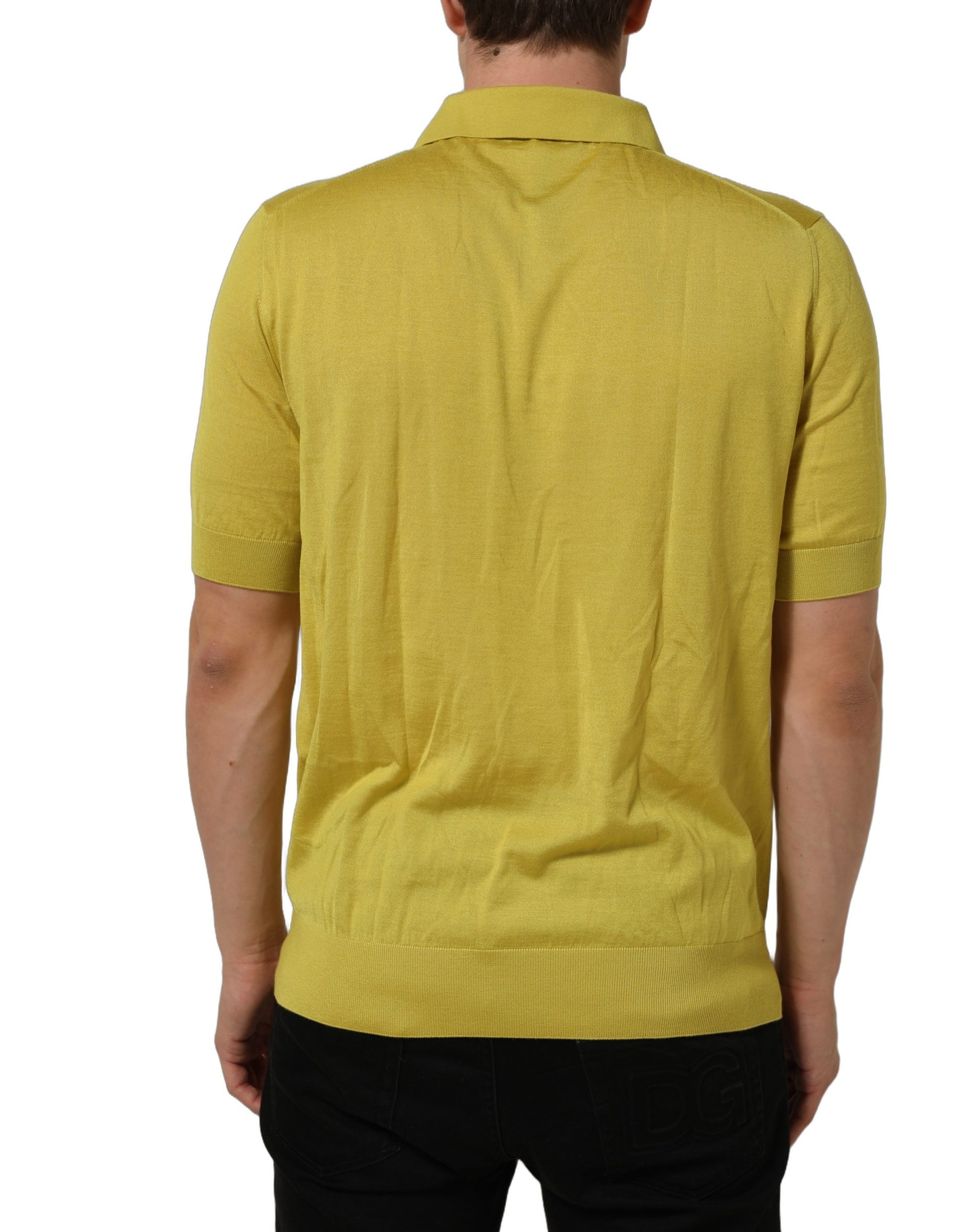 Yellow Cashmere Short Sleeves Polo T-shirt
