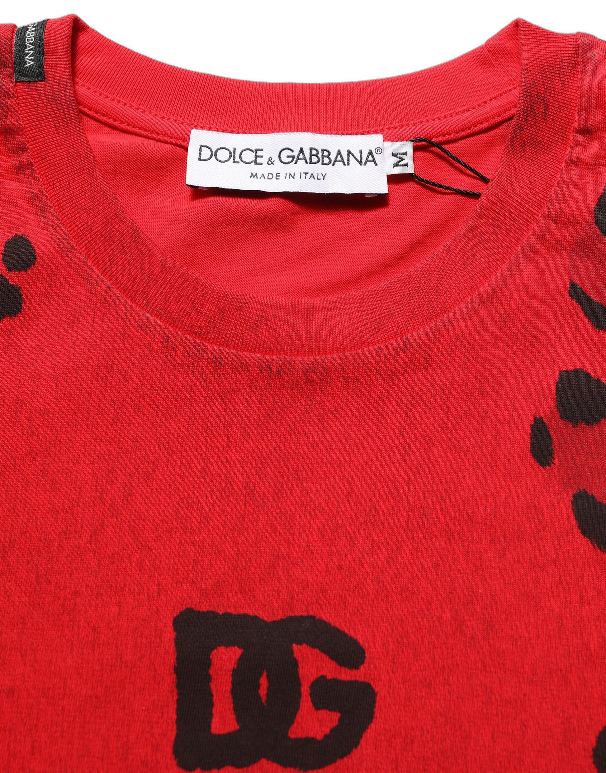 Red Leopard Print Short Sleeved Men T-shirt