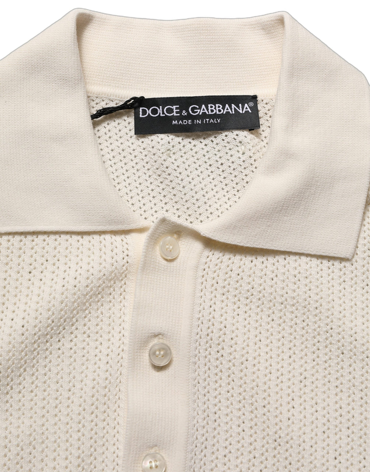 Off White Cotton Collared Men Polo T-shirt