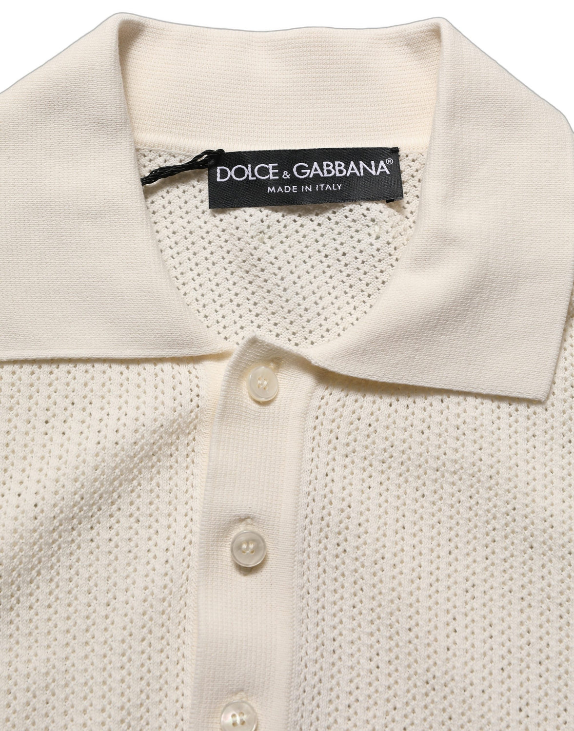 Off White Cotton Collared Men Polo T-shirt