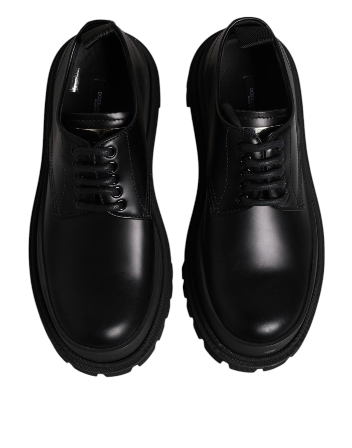 Black Leather Hi-Trekking Derby Shoes