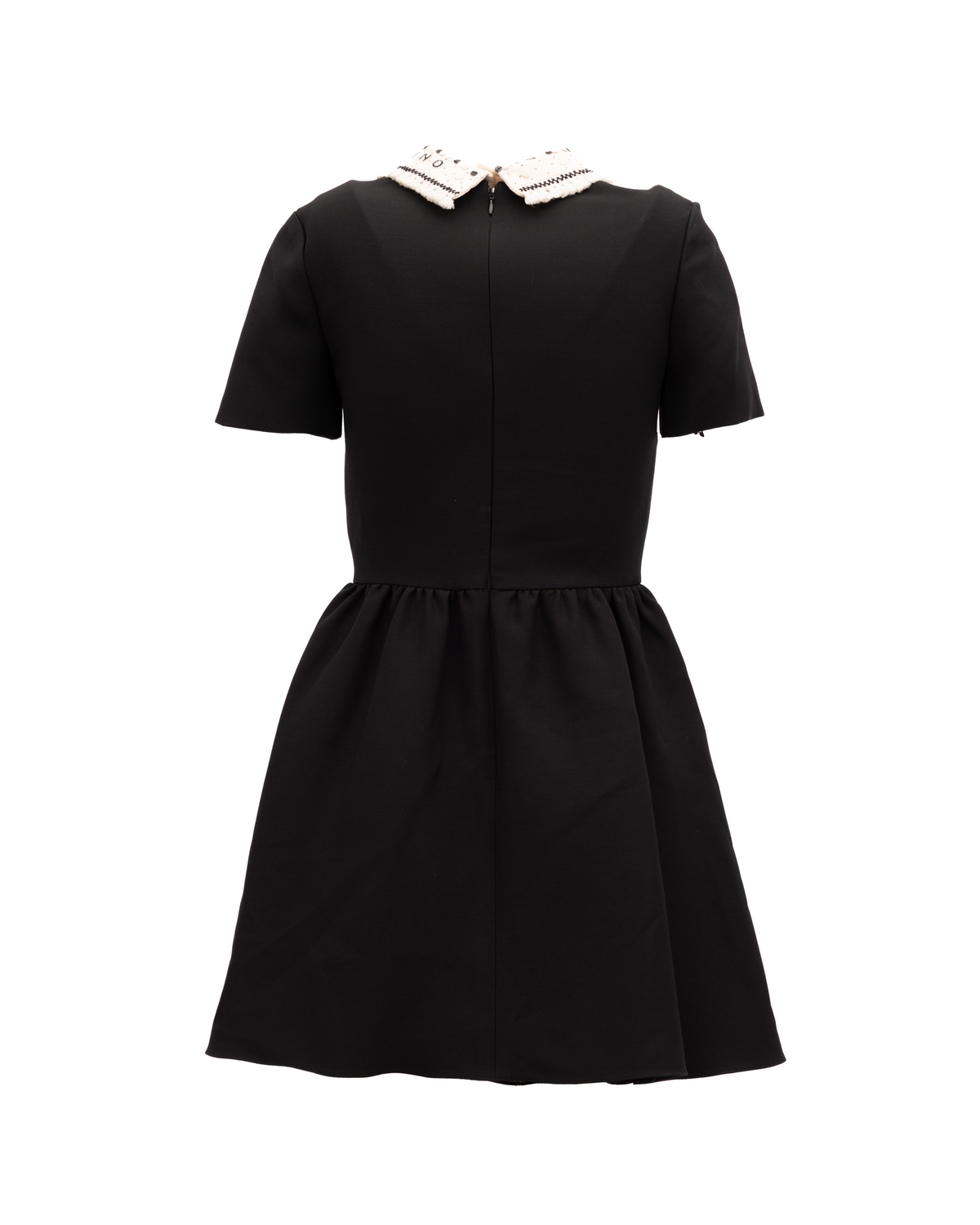 Black Mini Dress with Embellished Collar