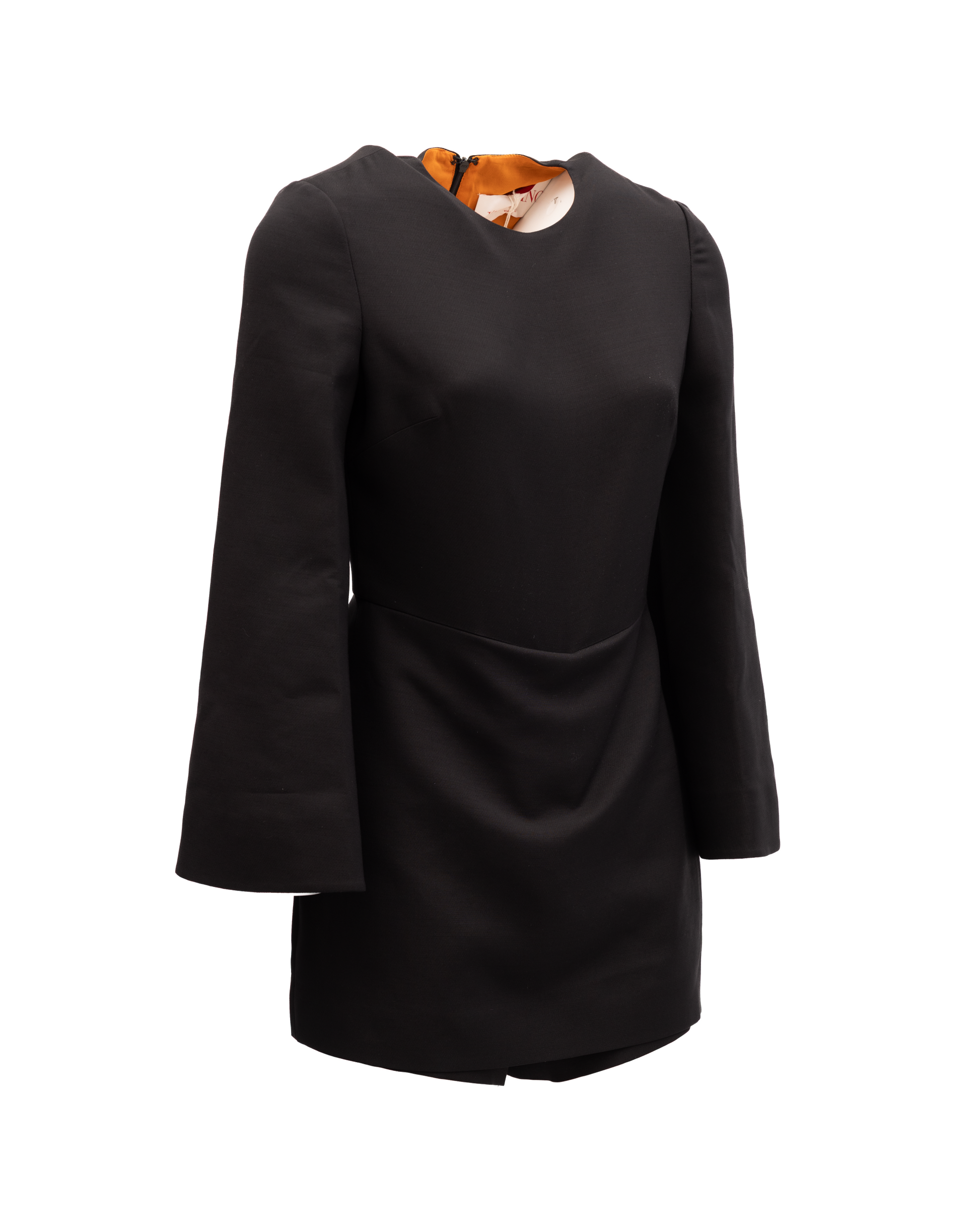 Black Mini Dress with Flared Sleeves