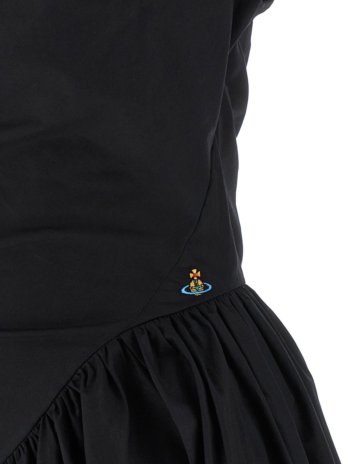 Black Cotton Short Dress