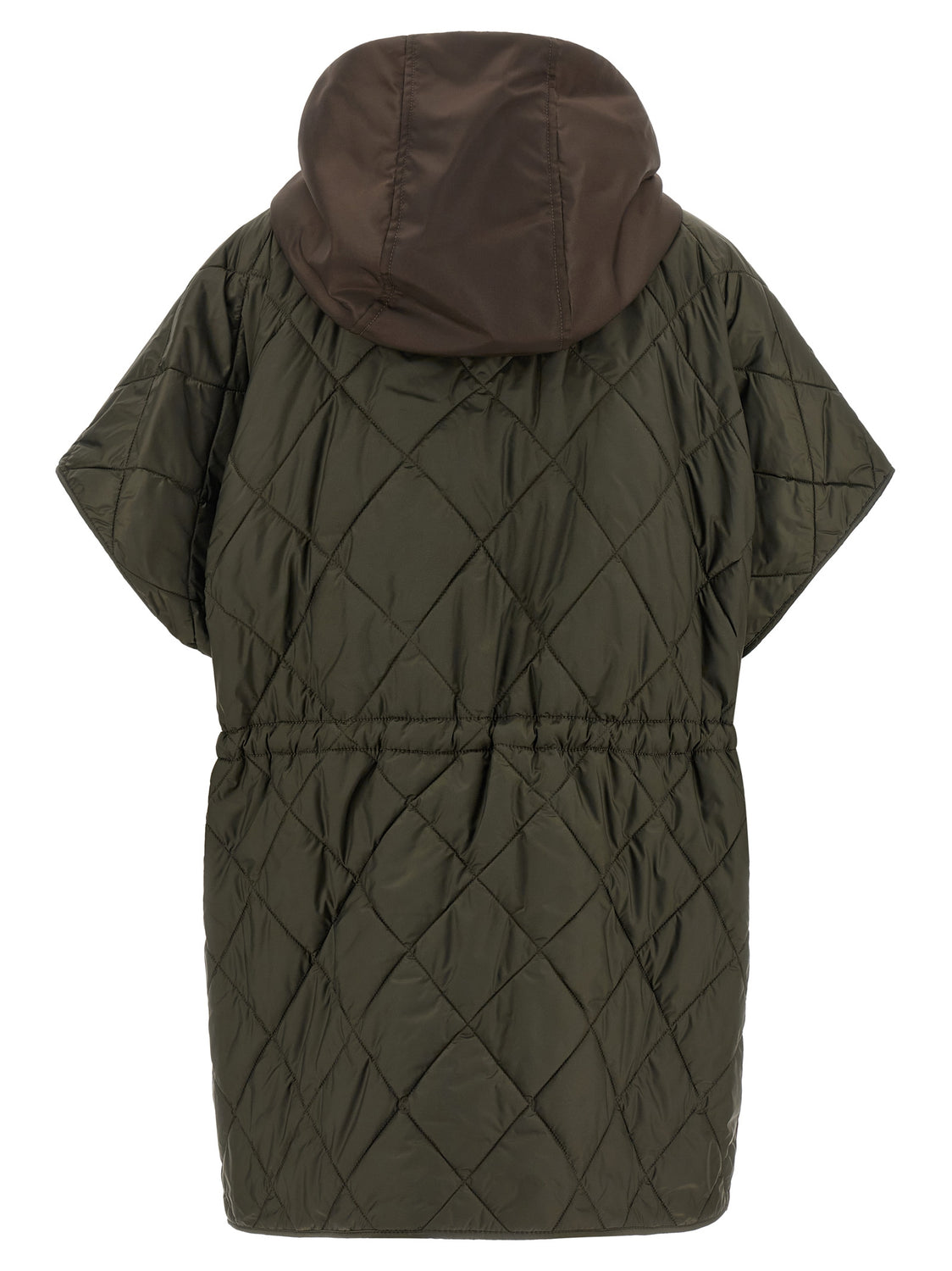 Brown Polyamide Sleeveless Jacket
