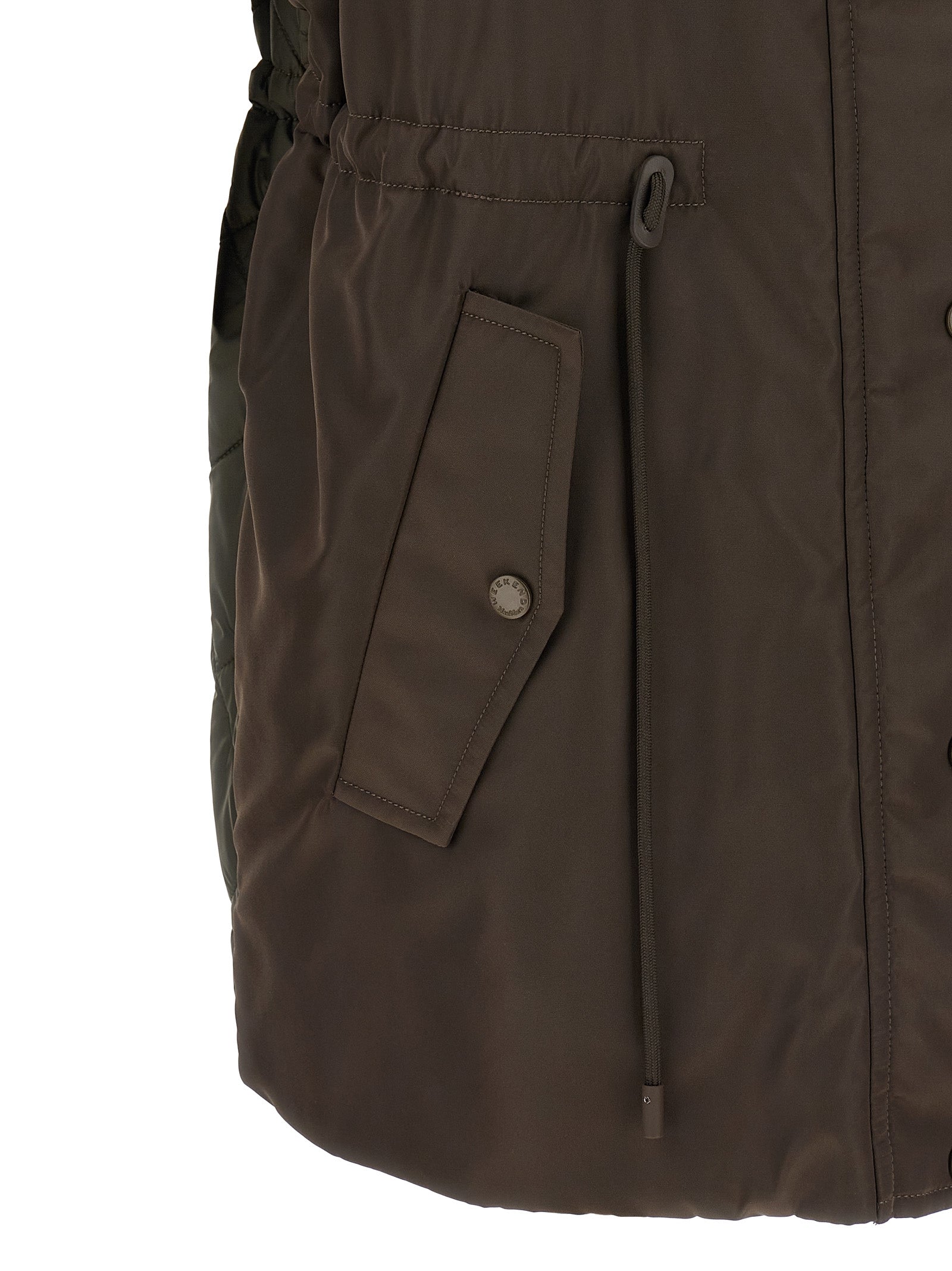 Brown Polyamide Sleeveless Jacket