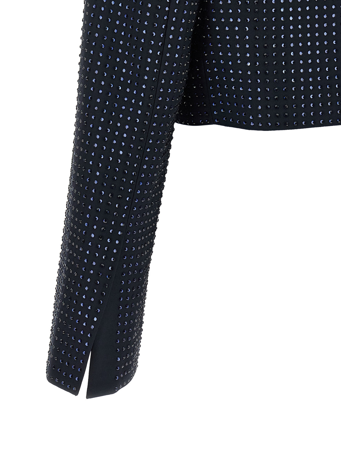 Blue Polyester Full-Length Jacket