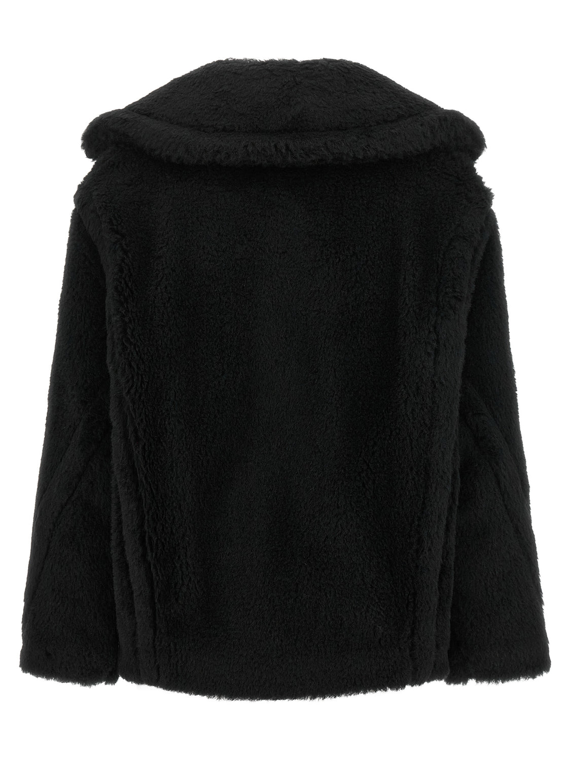 Black Alpaca Leather Coat