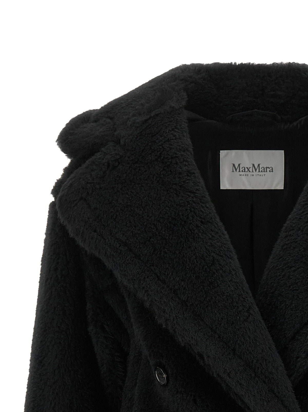 Black Alpaca Leather Coat