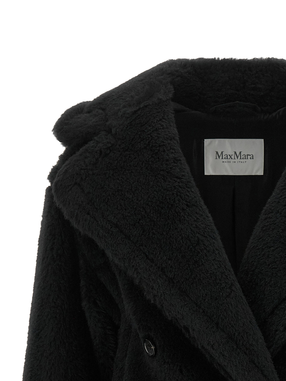 Black Alpaca Leather Coat