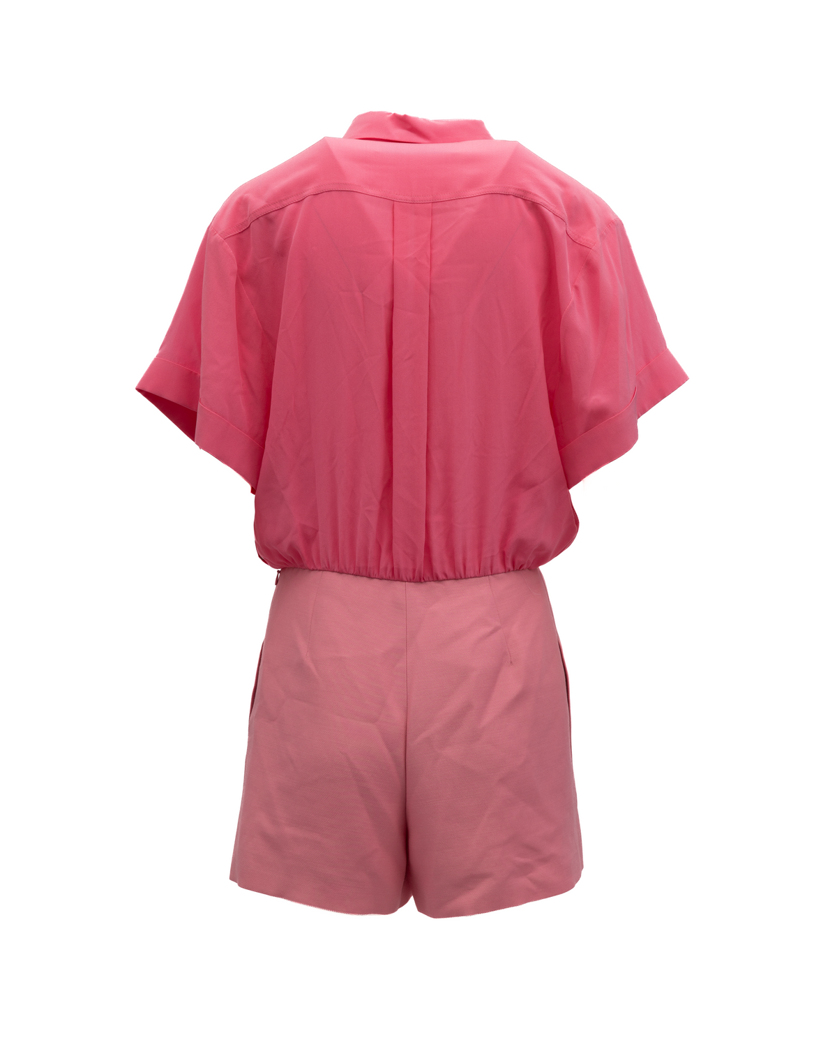 Pink Shirt-Style Romper
