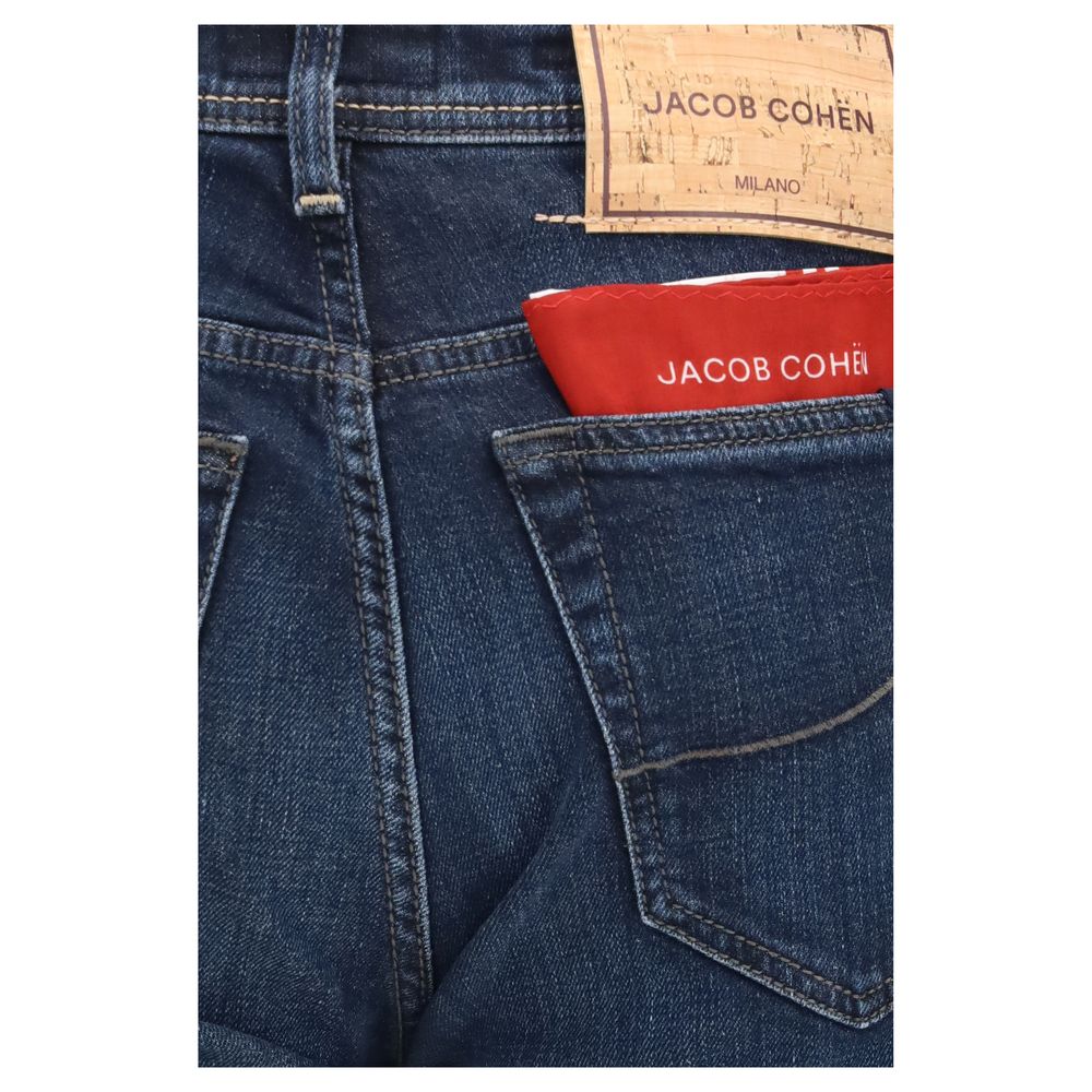 Blue Cotton Tapered Jeans