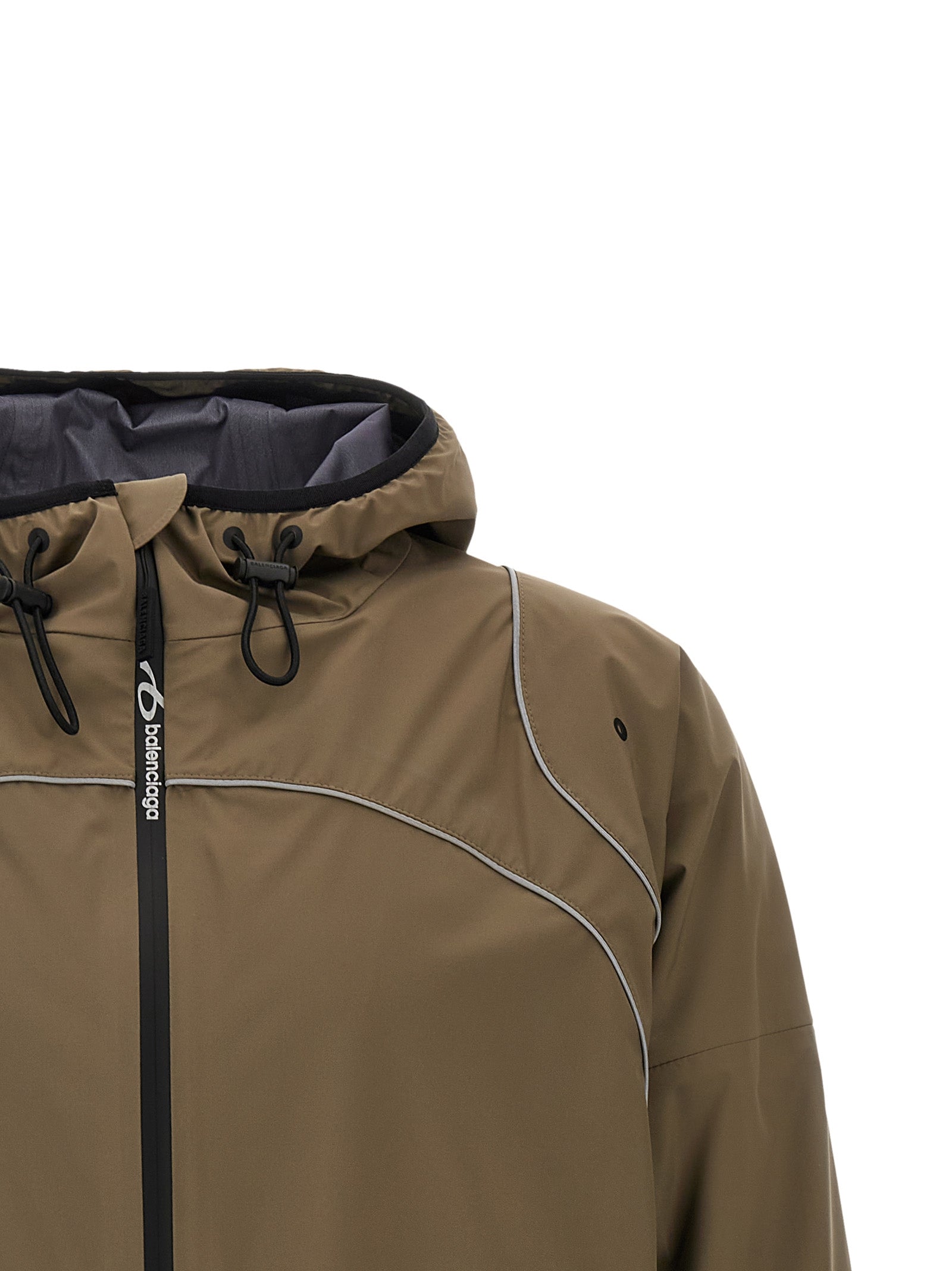 Gray Polyester Parka