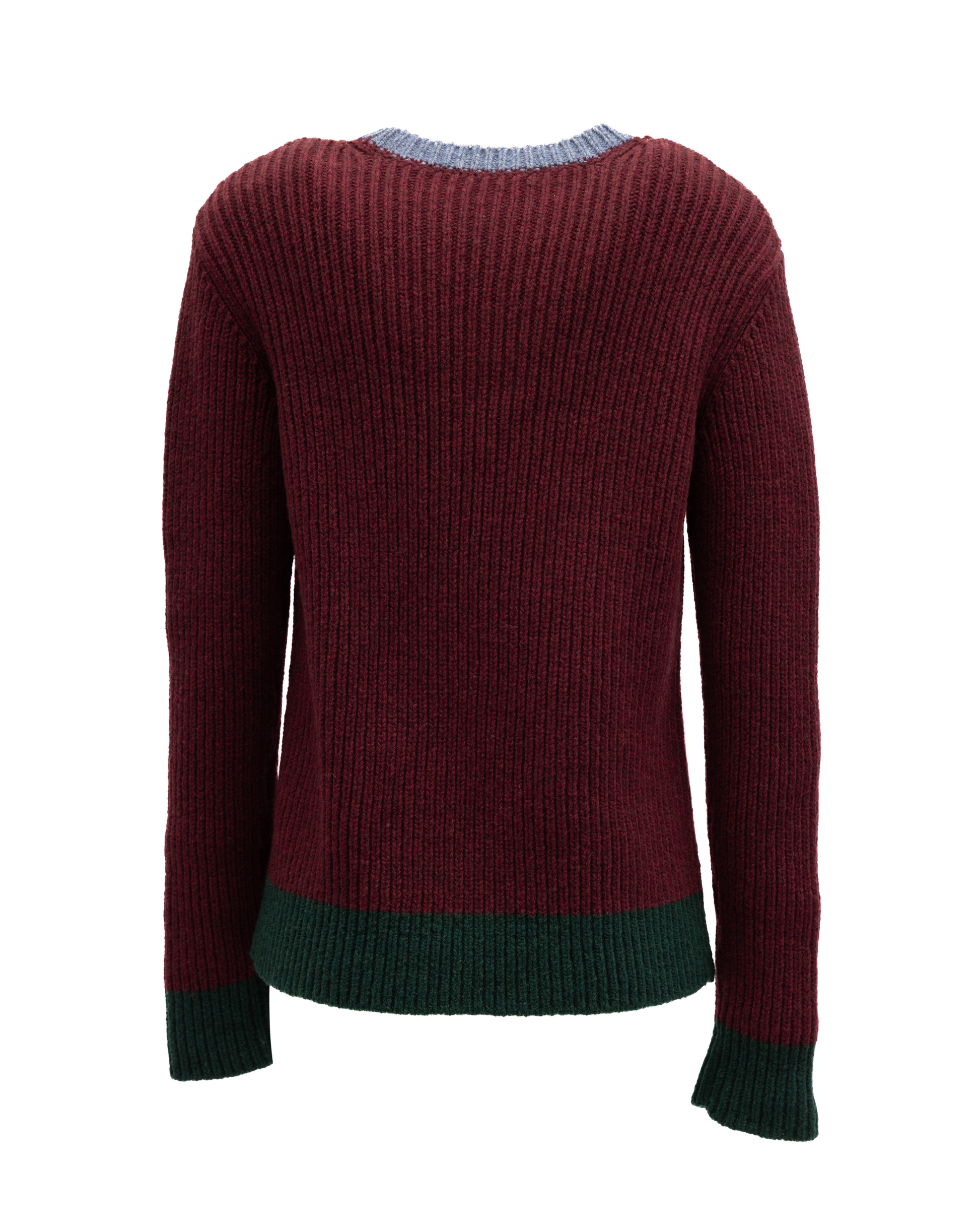 Burgundy Ribbed Knit Sweater
