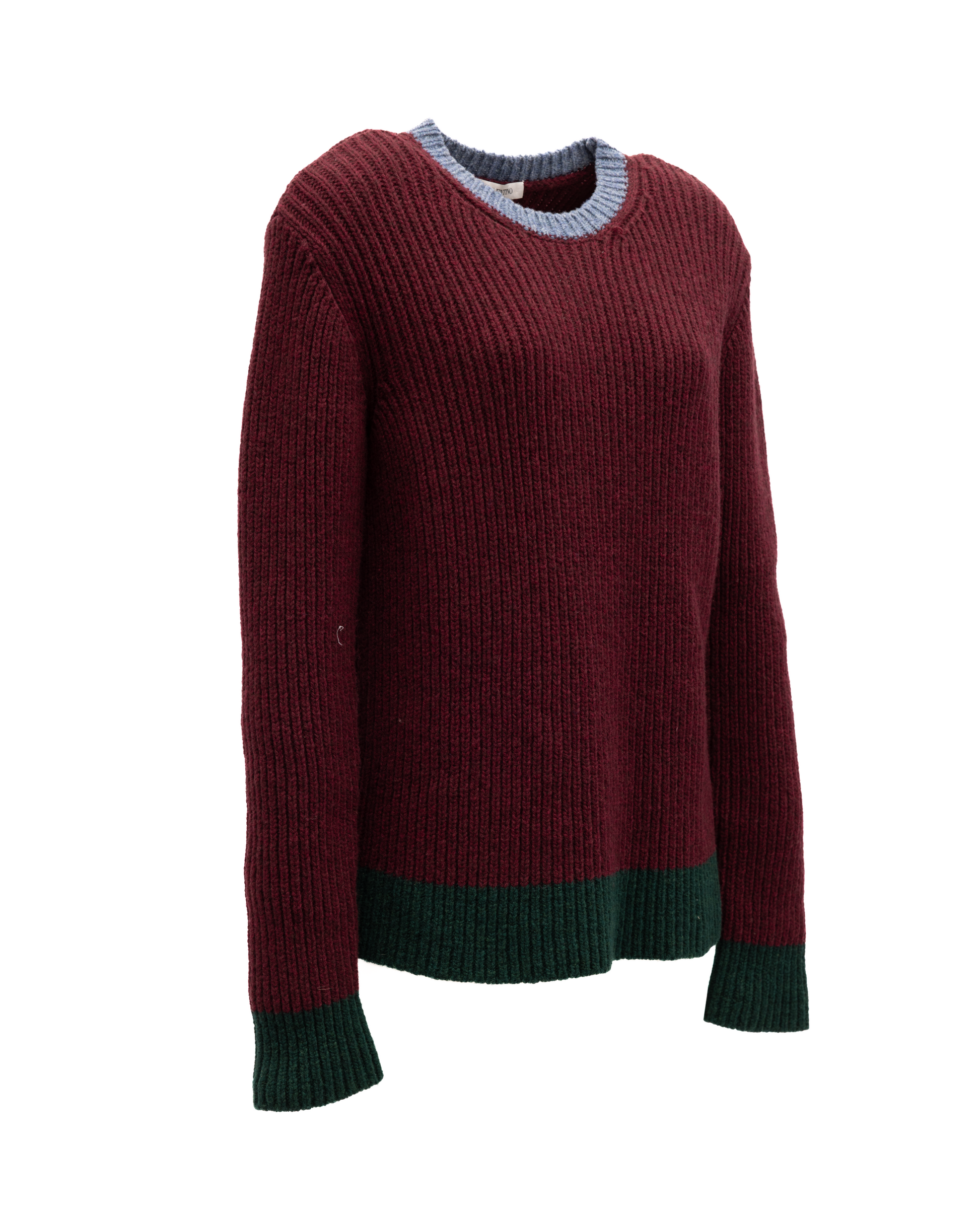Burgundy Ribbed Knit Sweater