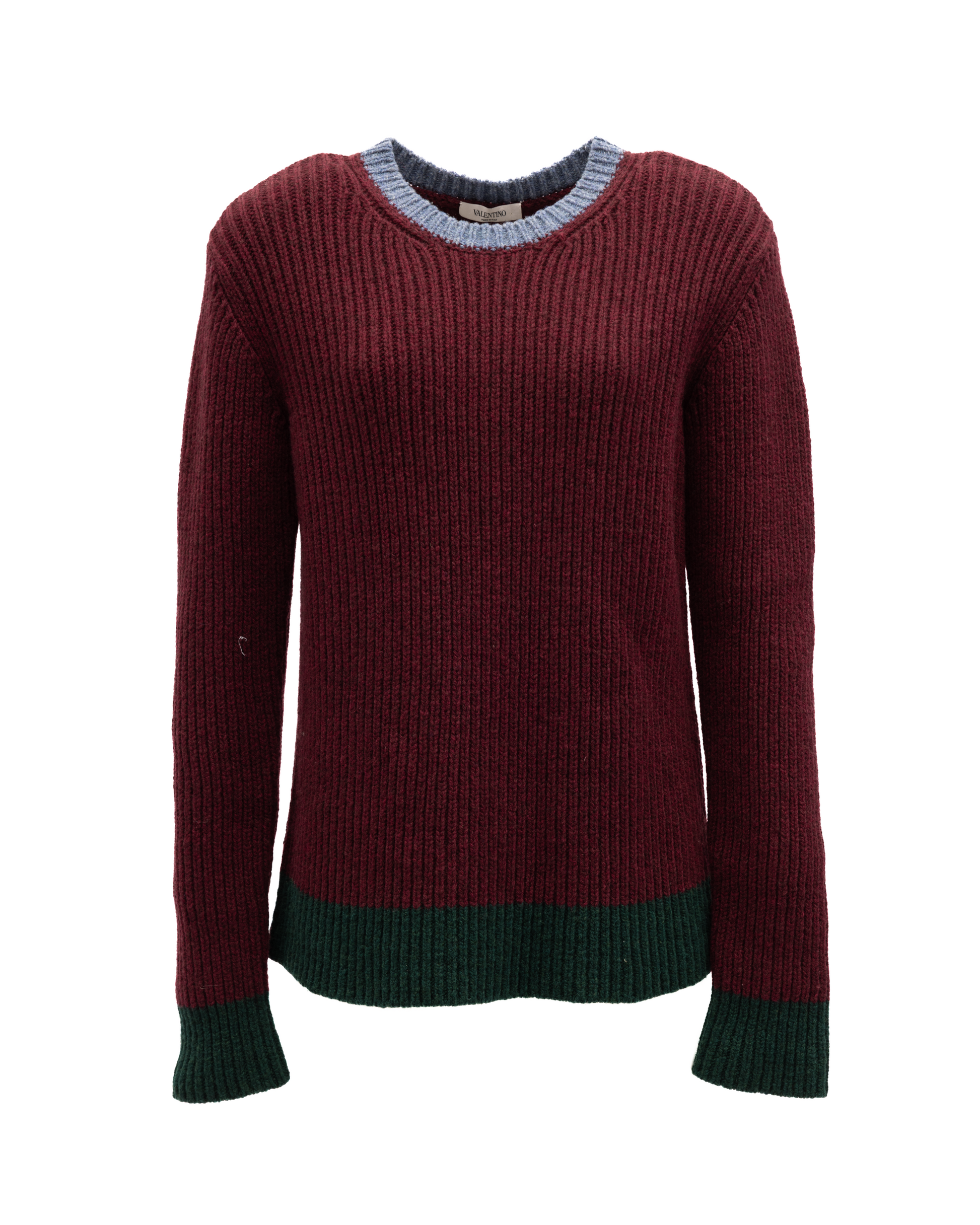 Burgundy Ribbed Knit Sweater
