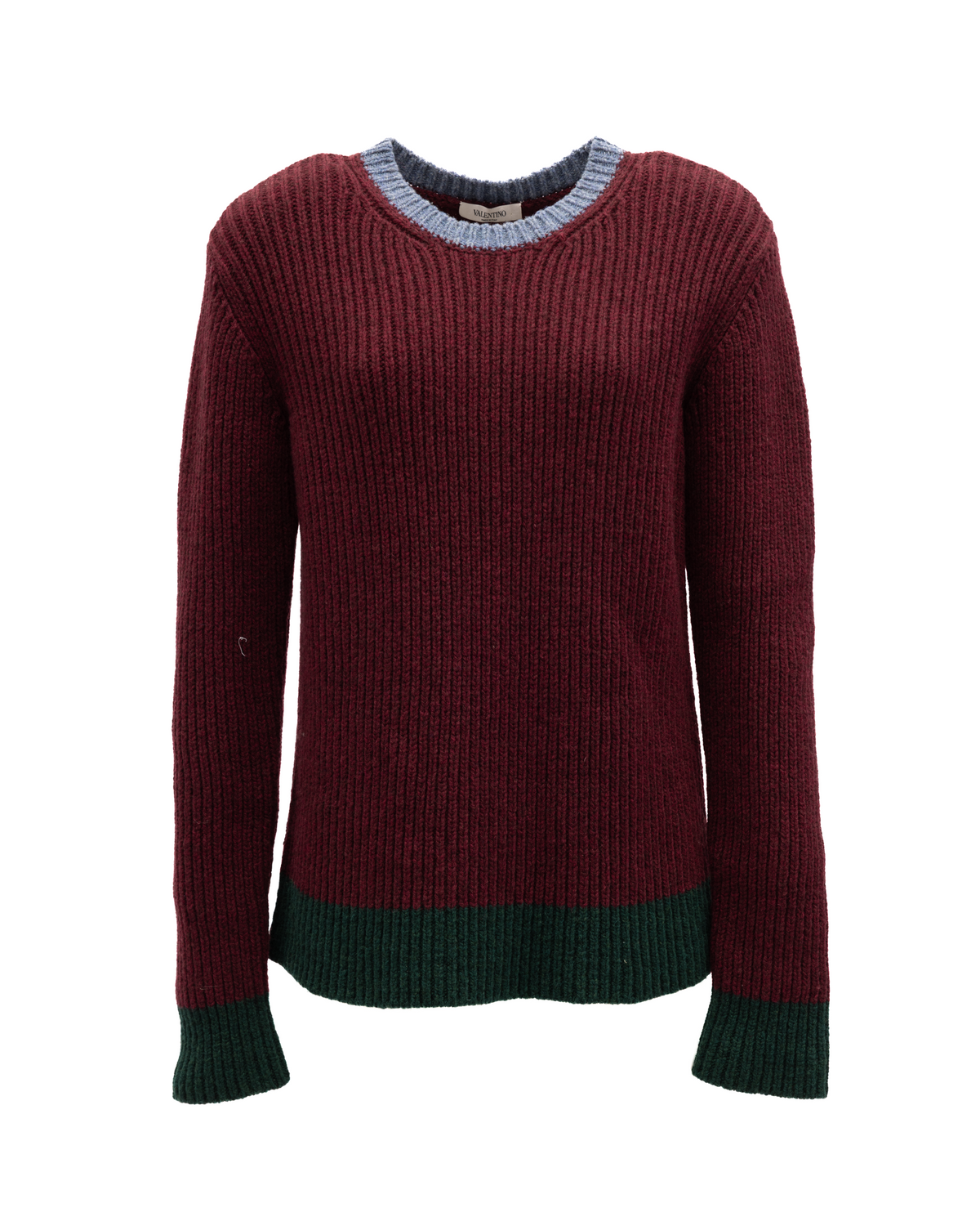 Burgundy Ribbed Knit Sweater
