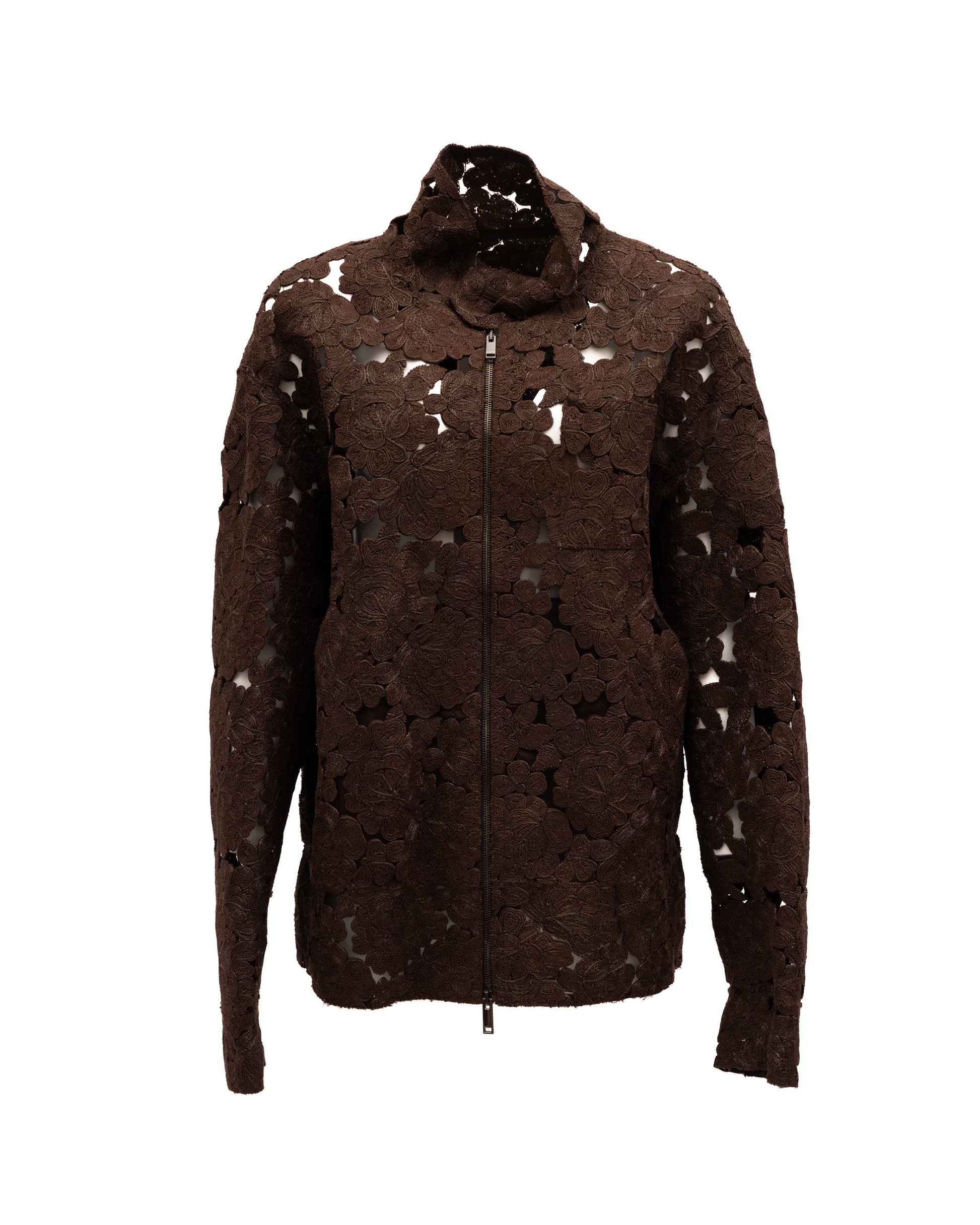 Brown Floral Lace Jacket