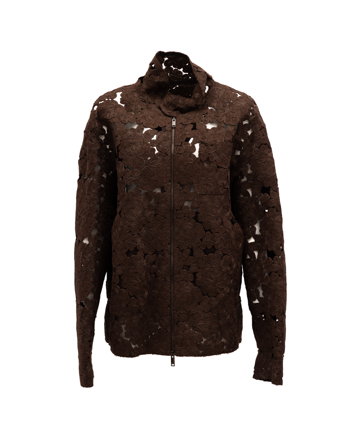 Brown Floral Lace Jacket