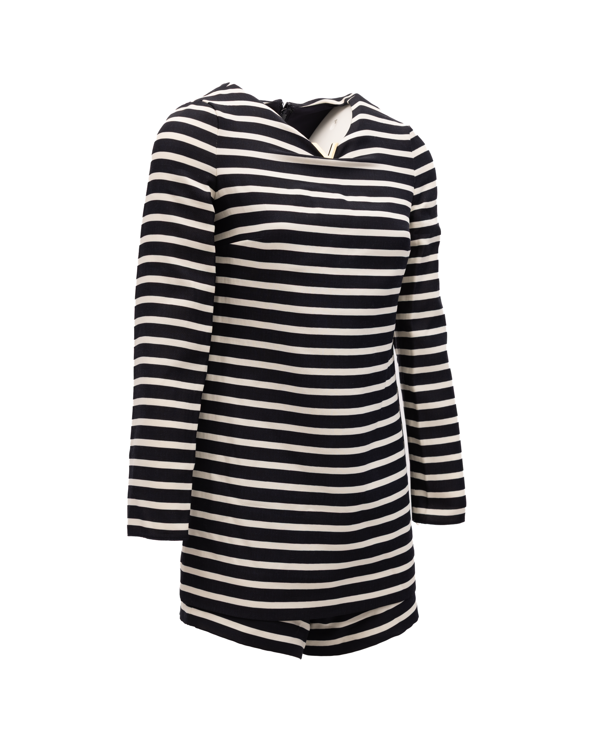 Black and White Striped Romper