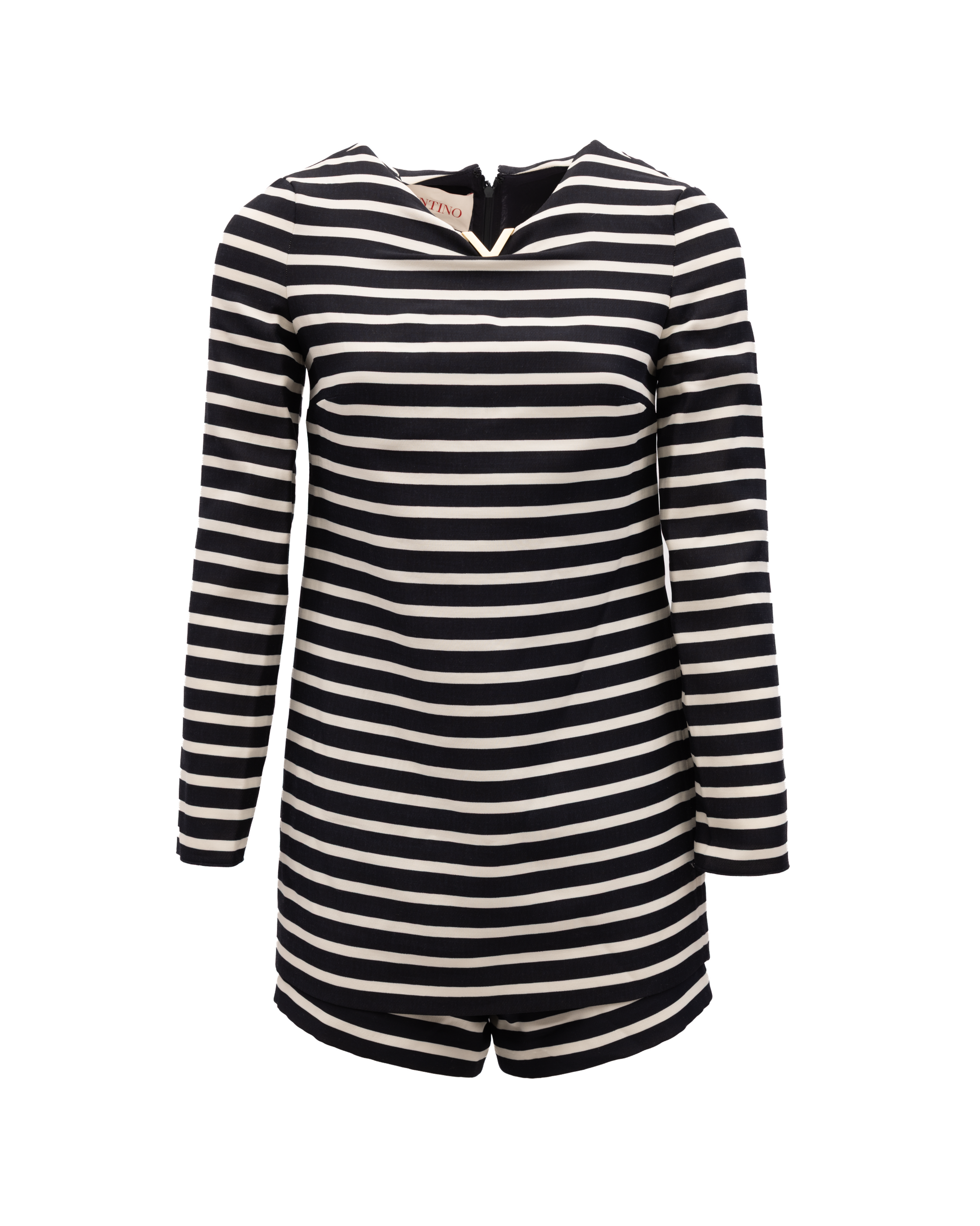 Black and White Striped Romper
