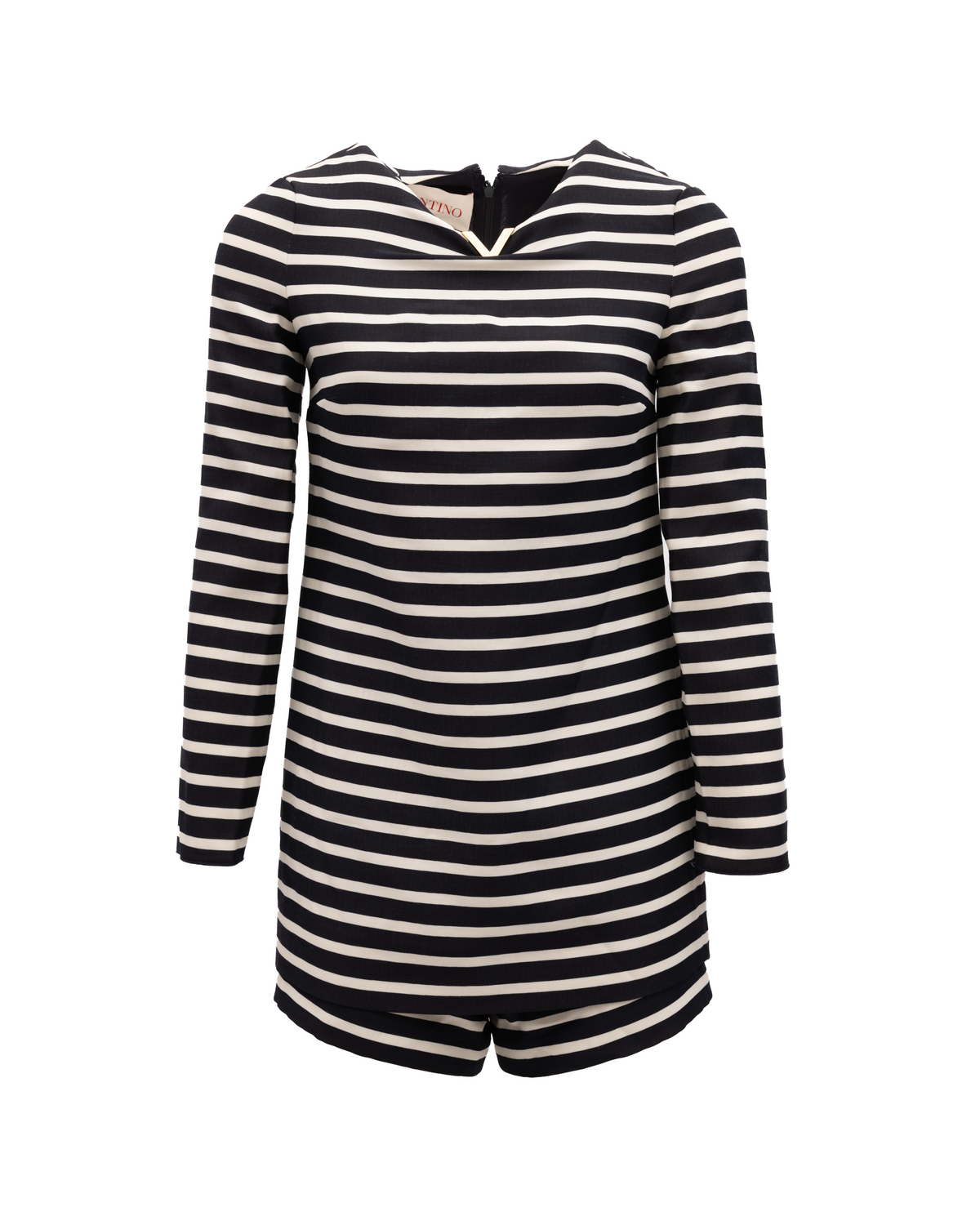 Black and White Striped Romper