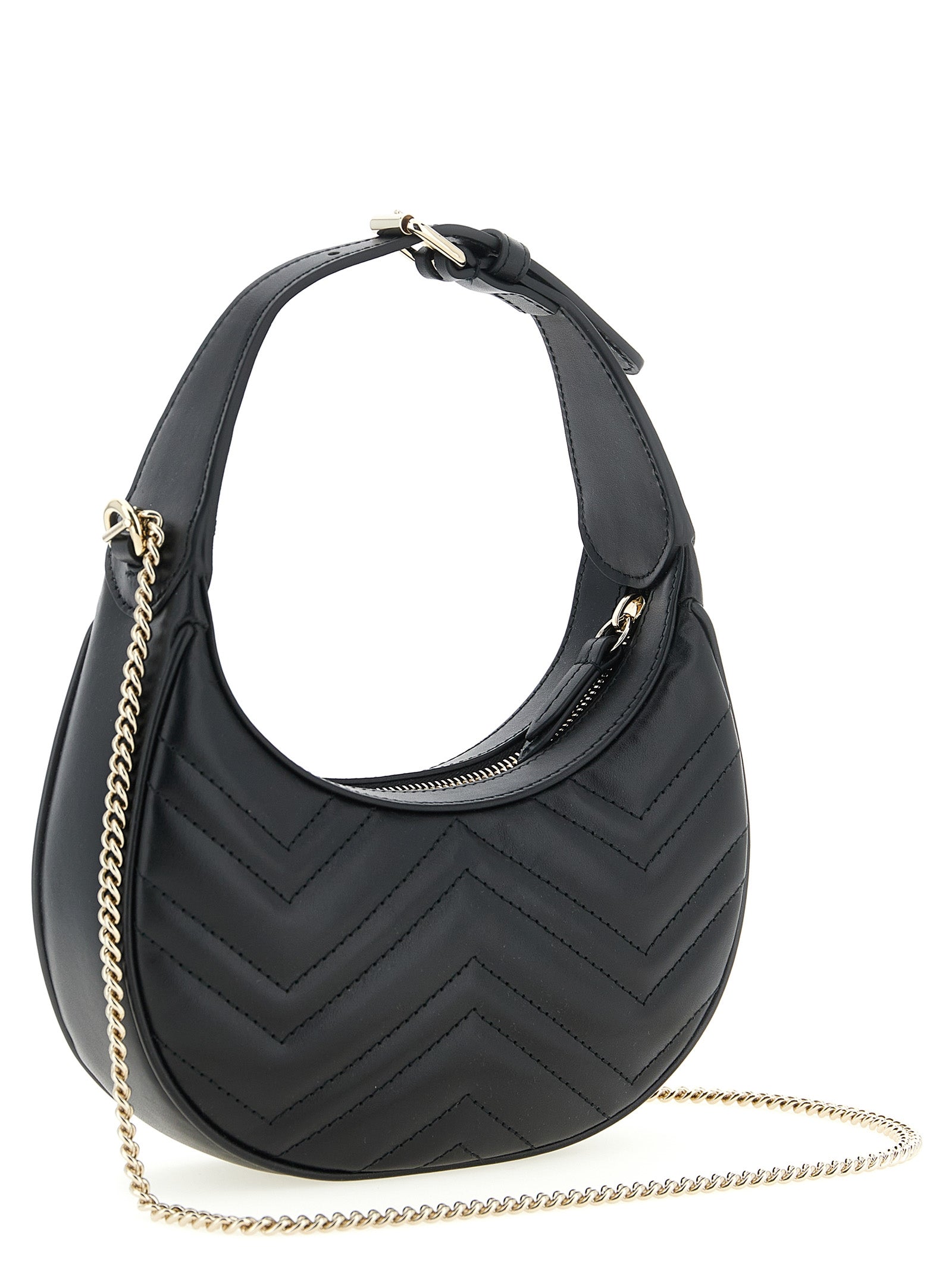 Black Calfskin Shoulder Bag