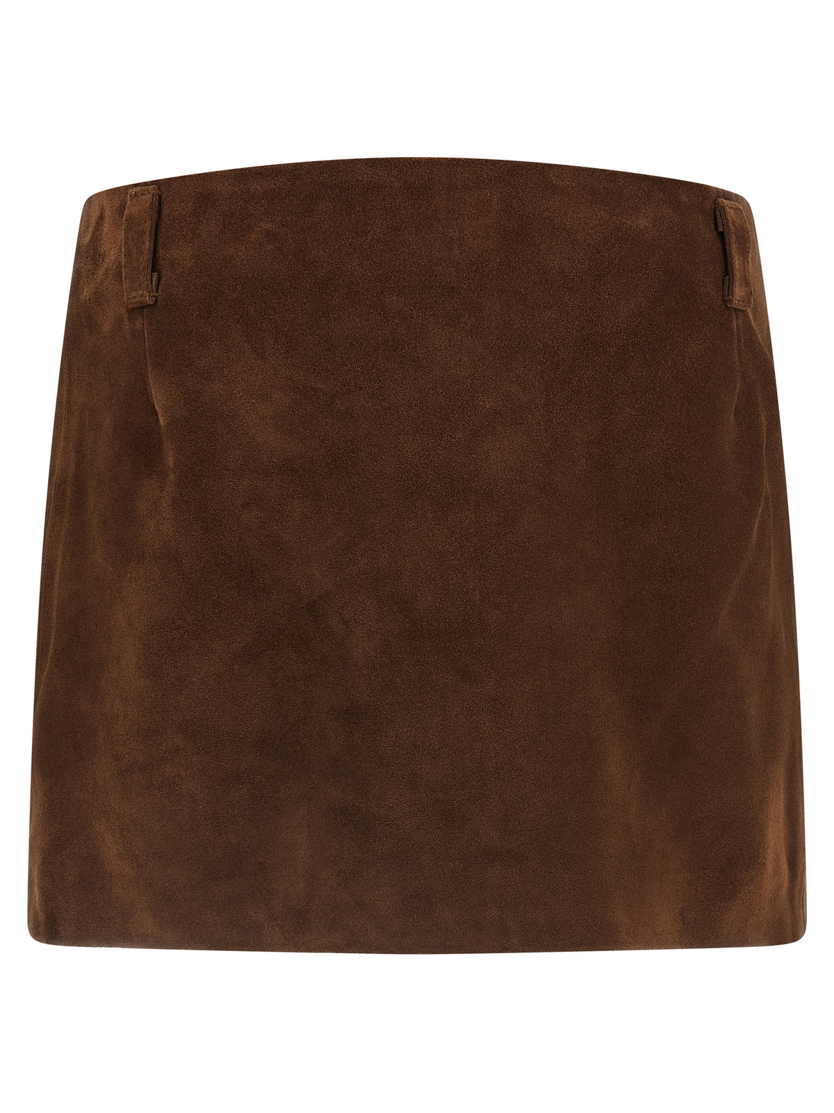 Brown Calfskin Long Skirt