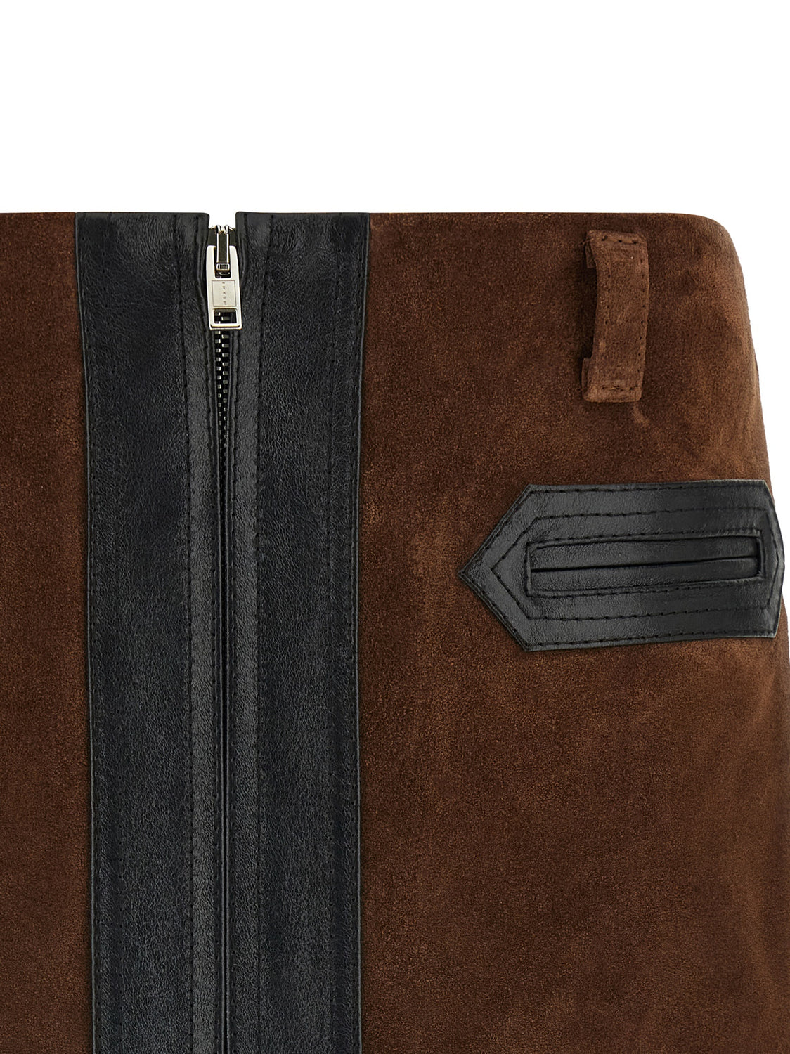 Brown Calfskin Long Skirt