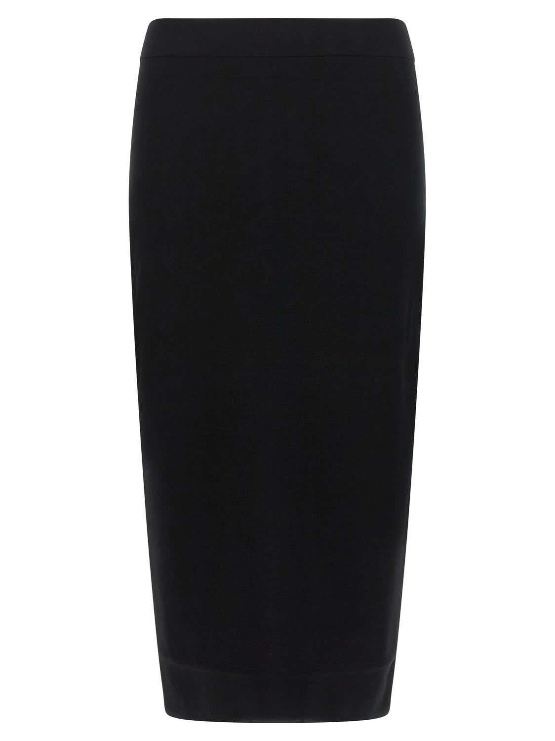 Black Viscose Midi Skirt