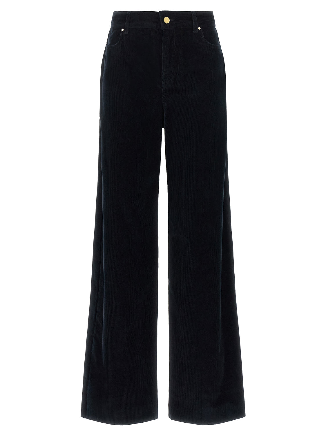 Blue Cotton Casual Pants