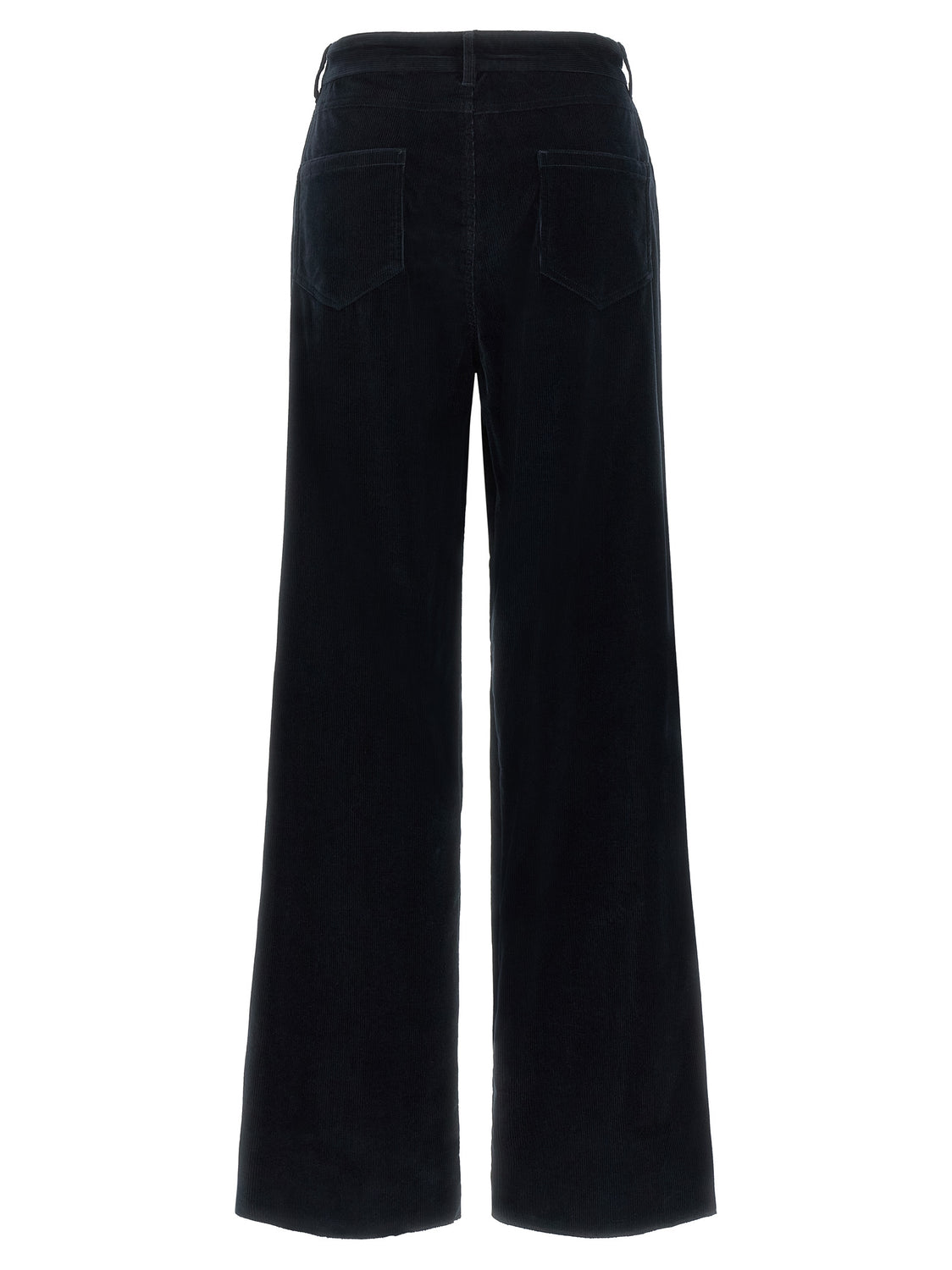 Blue Cotton Casual Pants