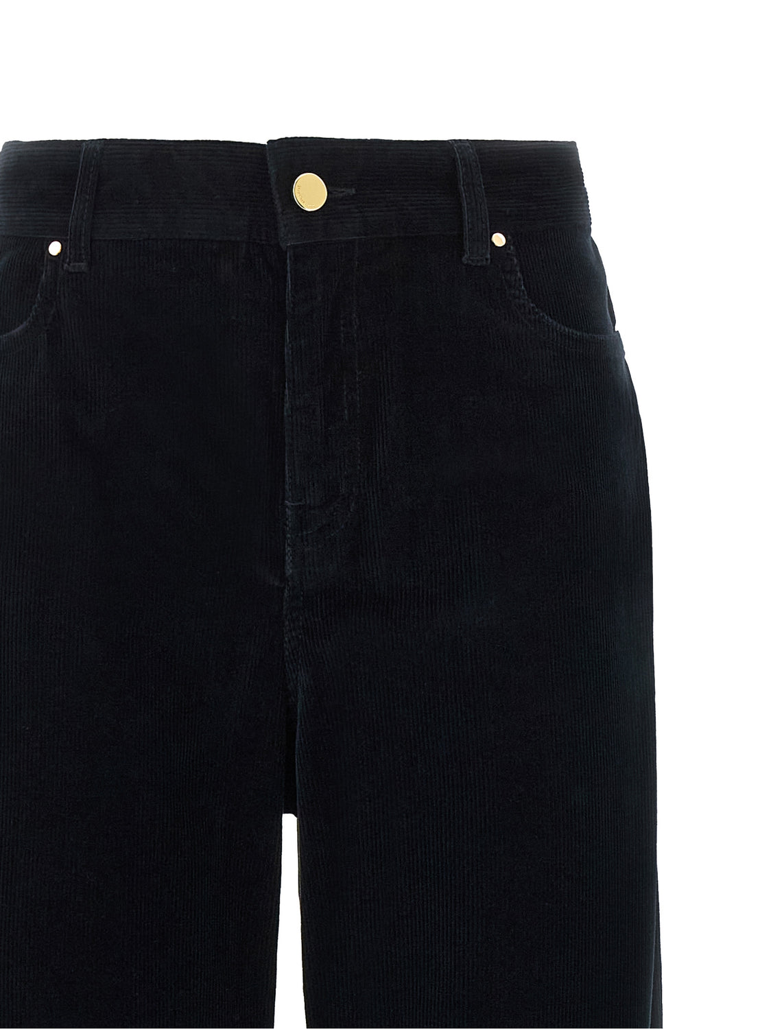 Blue Cotton Casual Pants