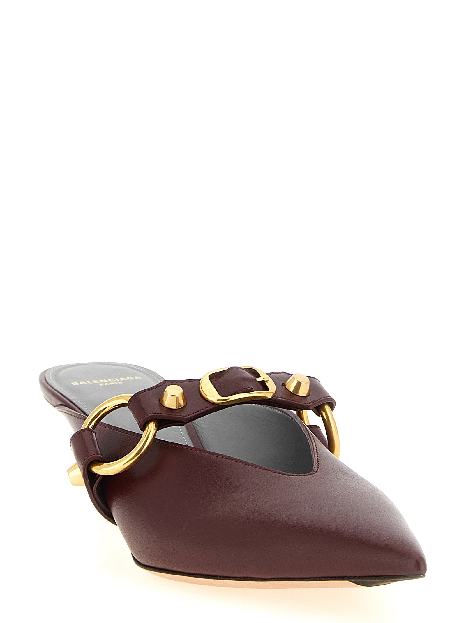 Bordeaux Calfskin Mid Heel Pumps