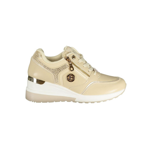 Beige Polyurethane Women's Sneaker