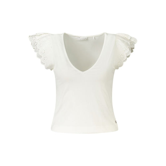 Bianco Poliestere Womens T-Shirt