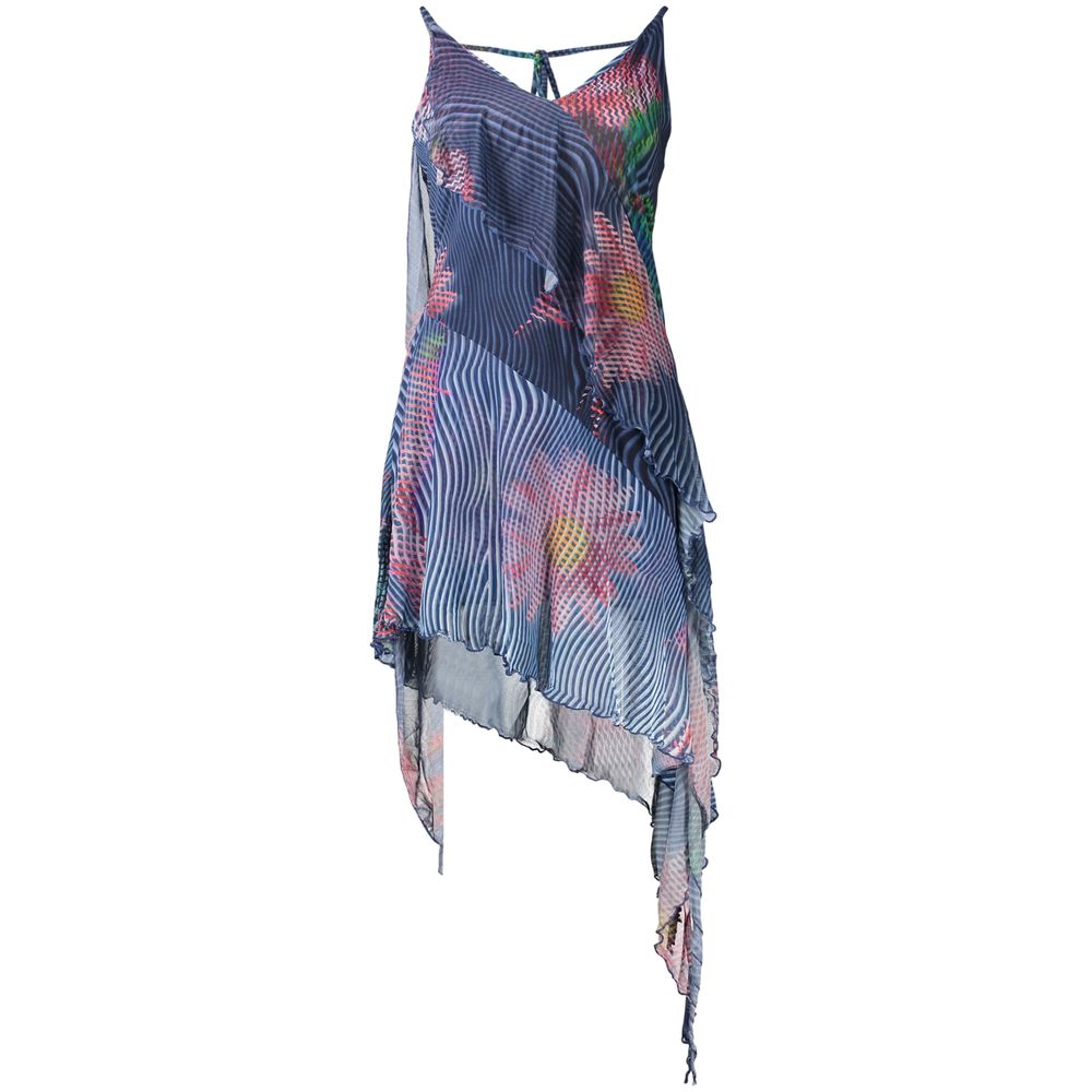 Blue Polyester Casual Dress