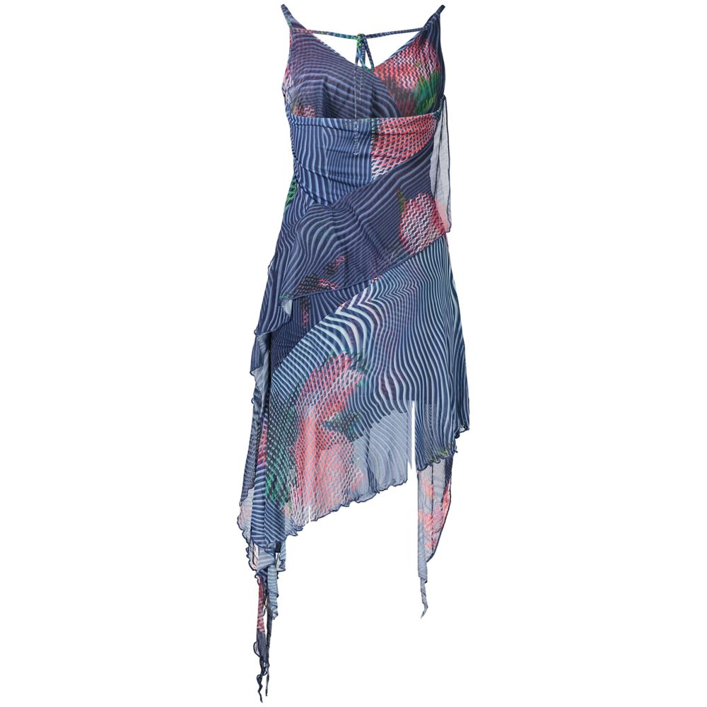 Blue Polyester Casual Dress