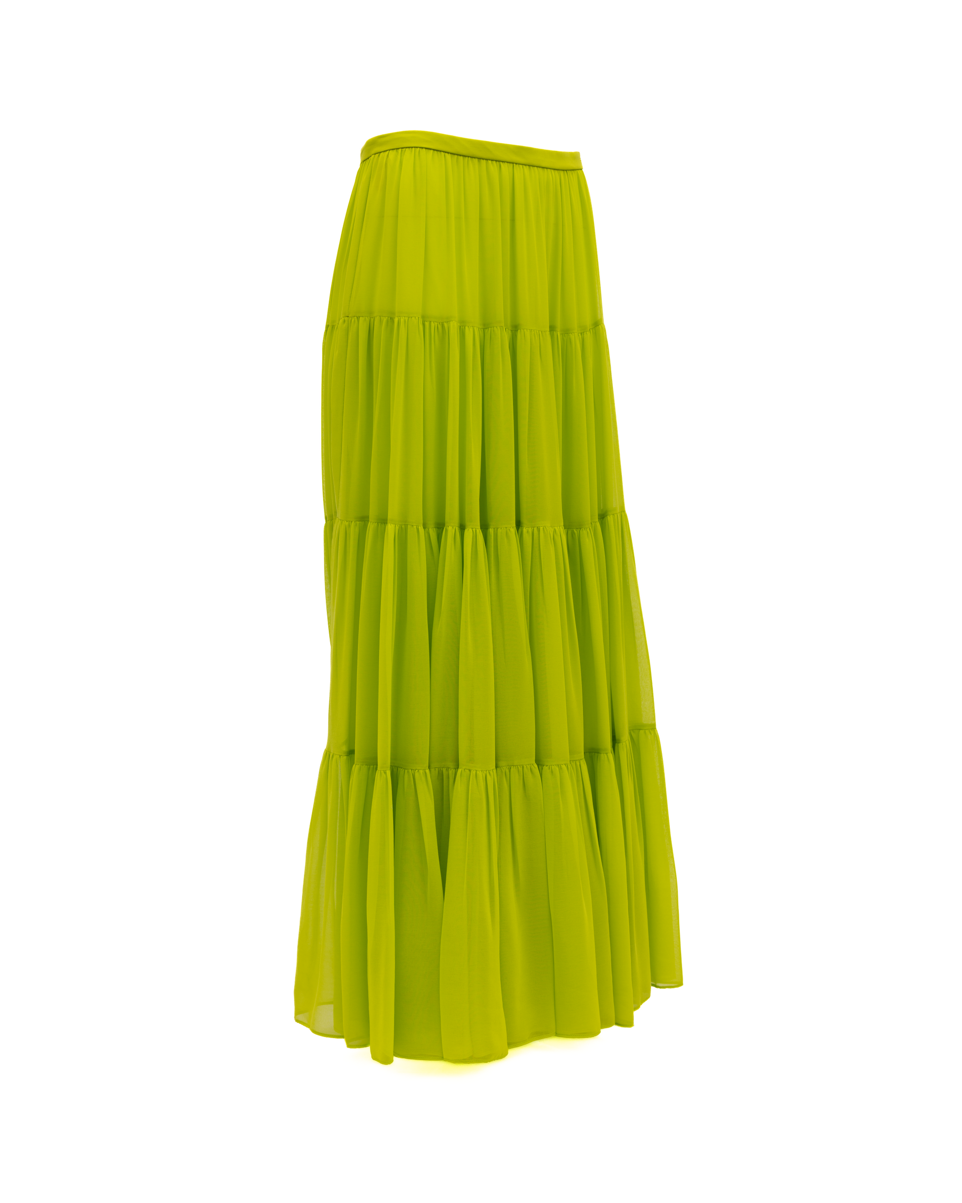 Lime Green Flowing Maxi Skirt