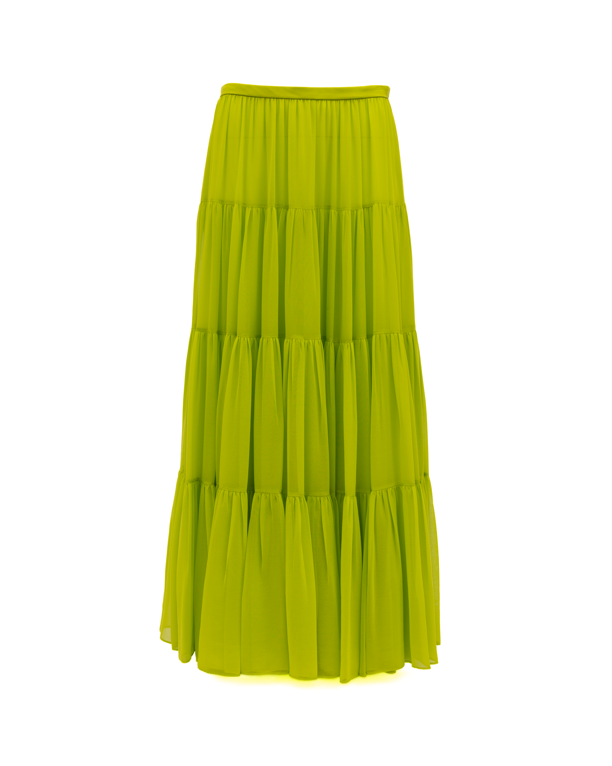 Lime Green Flowing Maxi Skirt