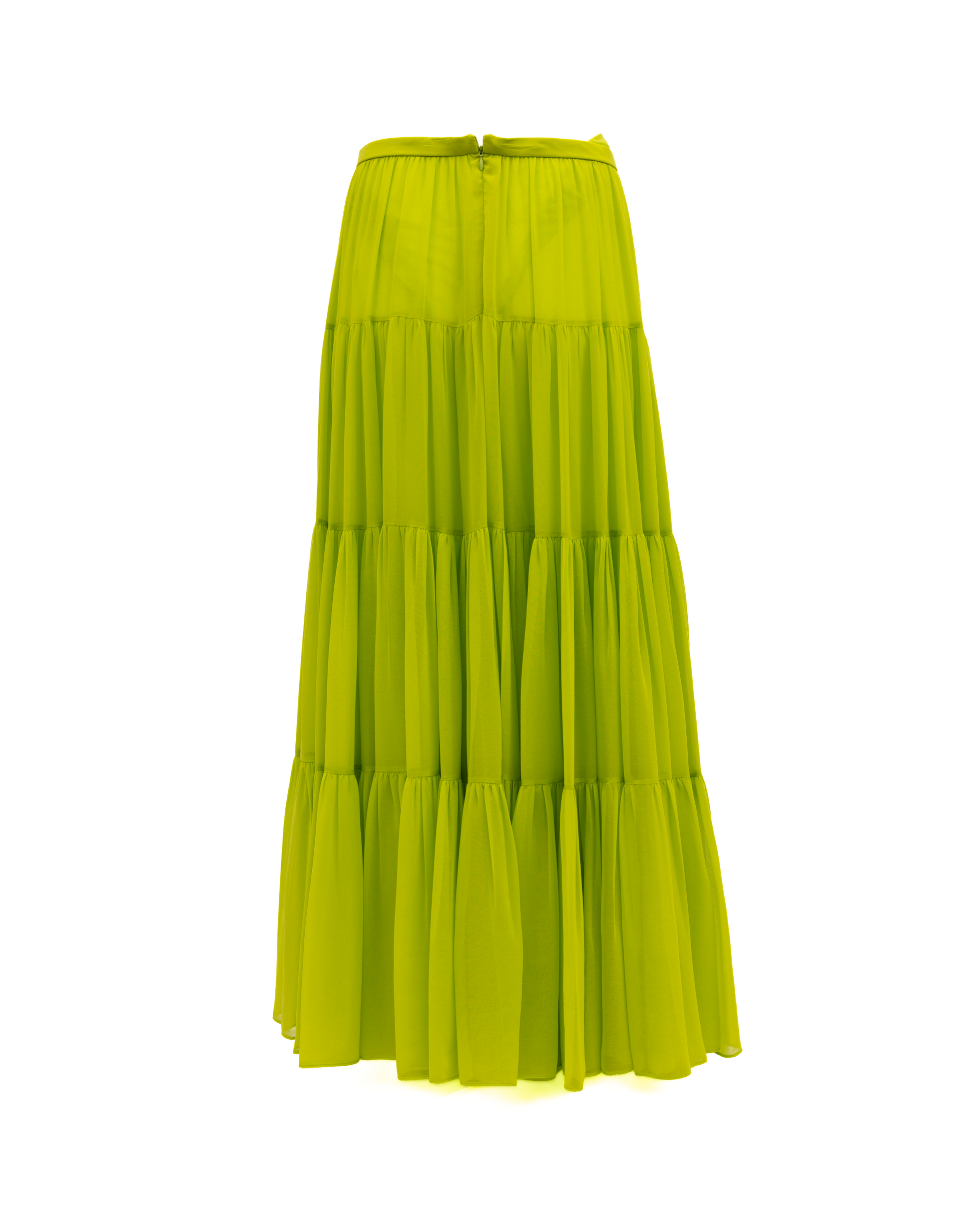 Lime Green Flowing Maxi Skirt